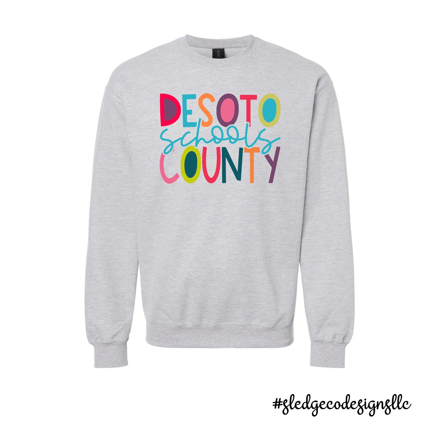 Desoto County Schools COLORFUL STACKED  | CUSTOM UNISEX SWEATSHIRT