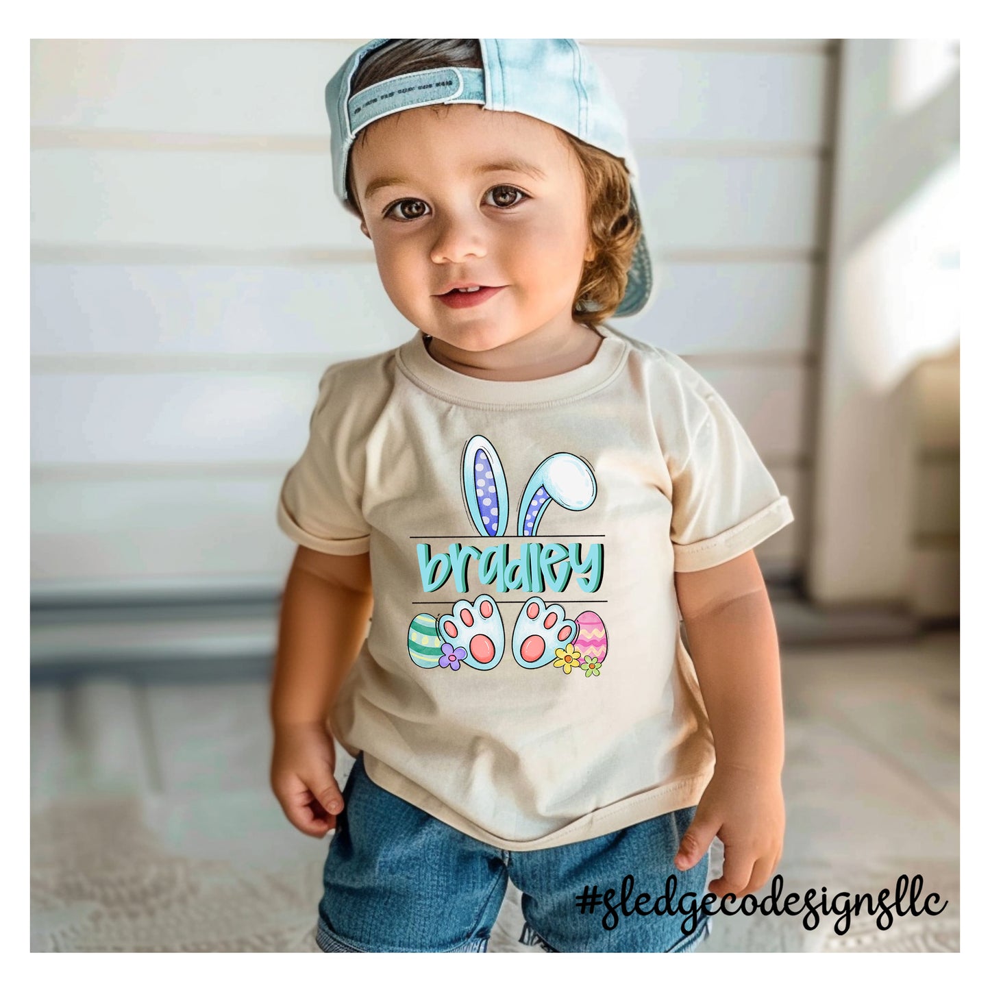 Easter Bunny Split Monogram | boy | Christian Easter Tshirt | YOUTH - TODDLER - INFANT Custom TSHIRT