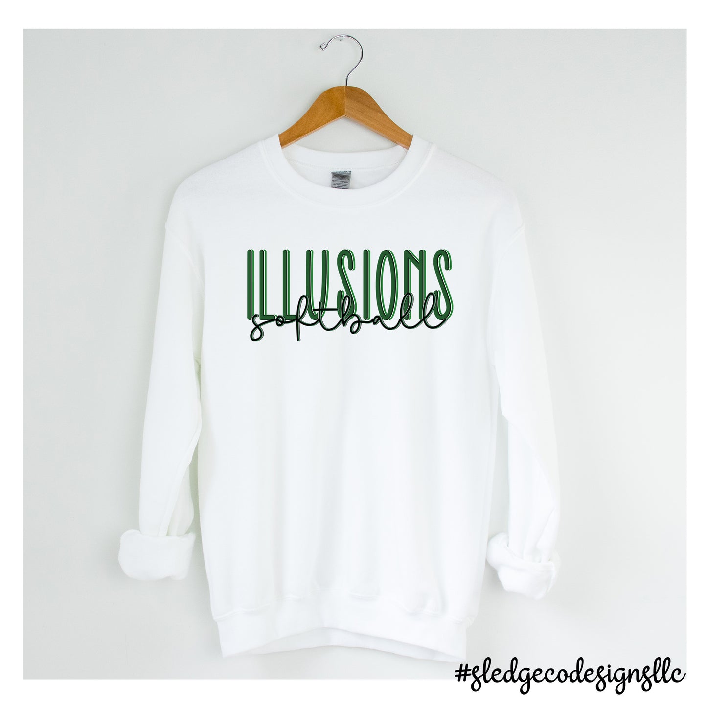 Illusions Softball | MULITPLE COLORS - DUO | CUSTOM SWEATSHIRT | UNISEX