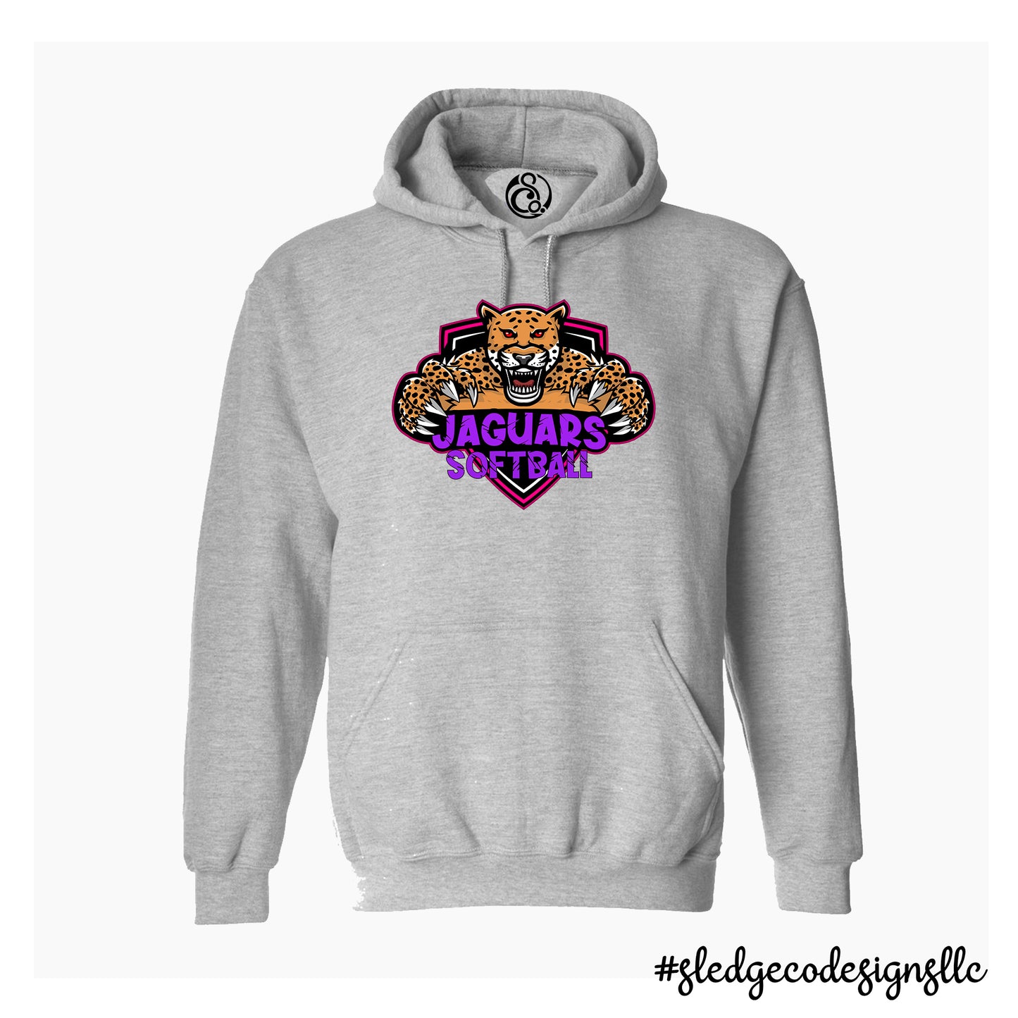 Jaguars Competitive Softball Team LOGO - UNISEX HOODIE - GREY
