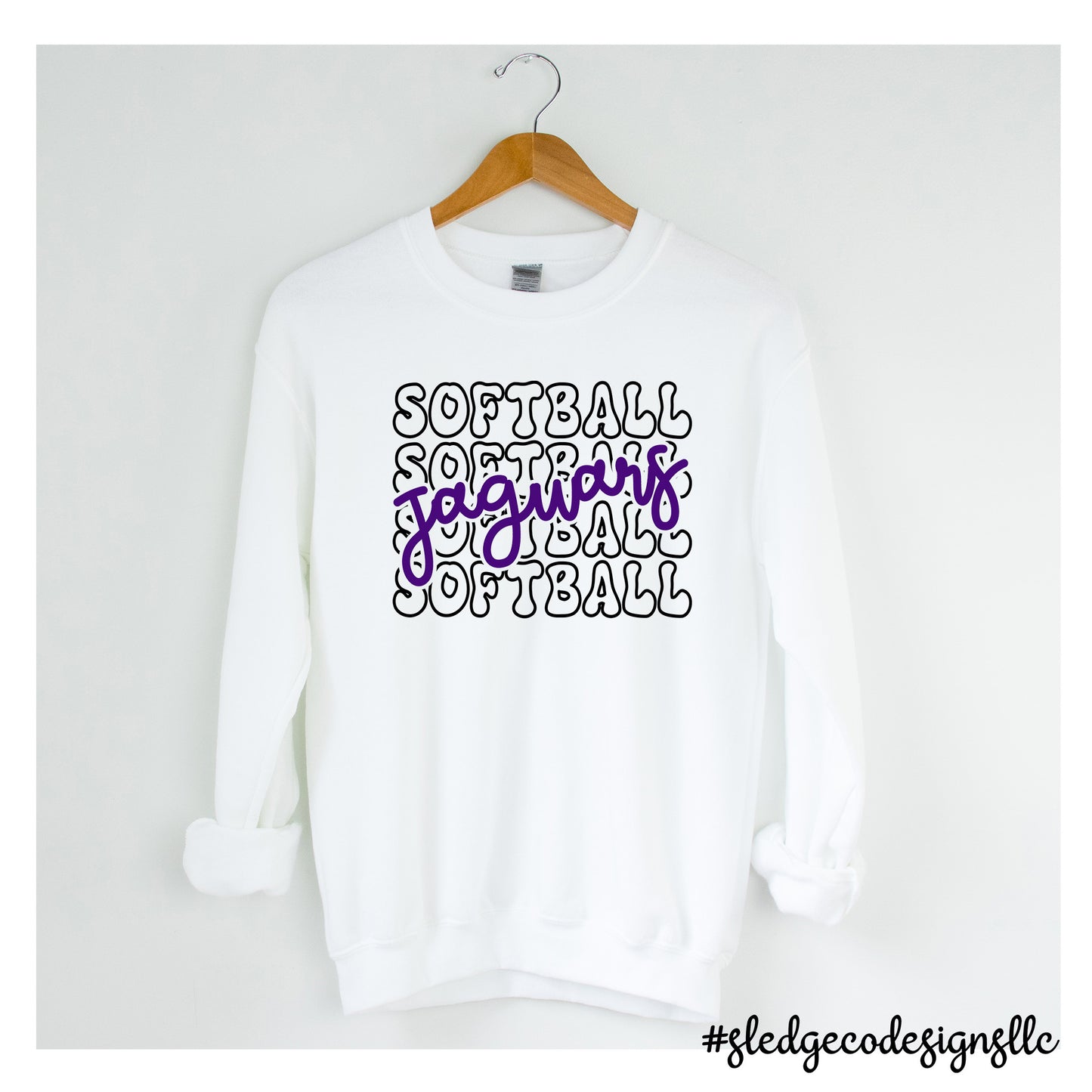 Jaguars Competitive Softball RETRO PURPLE STACKED | Custom Unisex SWEATSHIRT