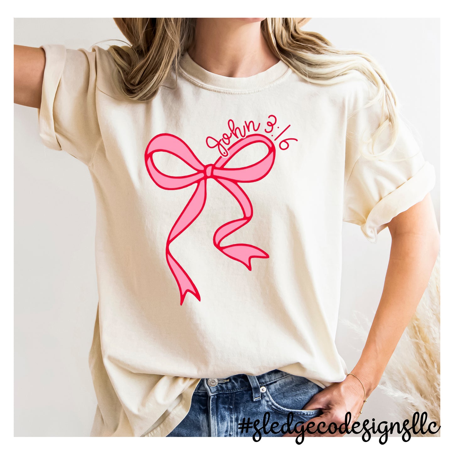 JOHN 3:16 PINK RIBBON | CUSTOM UNISEX TSHIRT