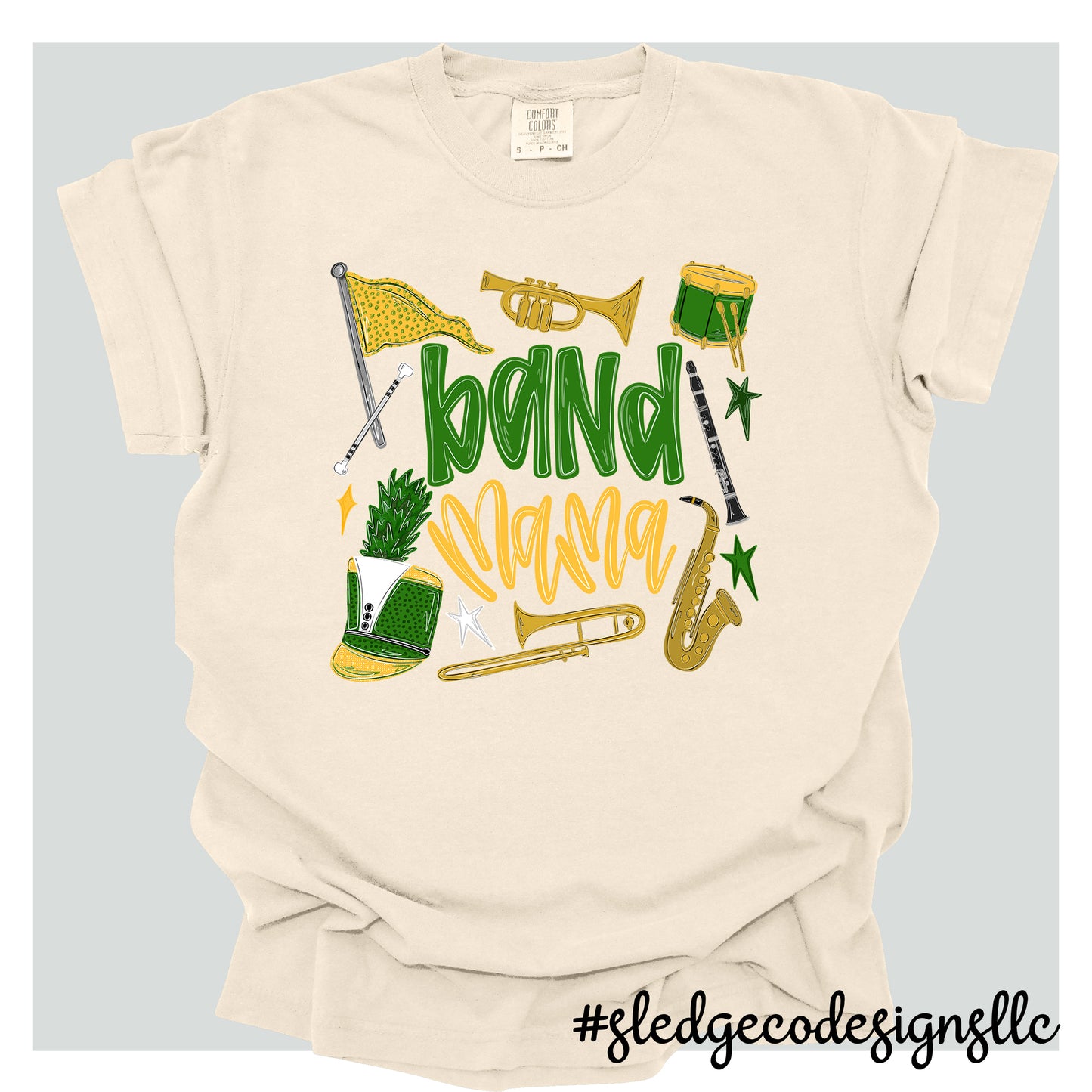 BAND MOM | GREEN & BLACK | CUSTOM UNISEX TSHIRT