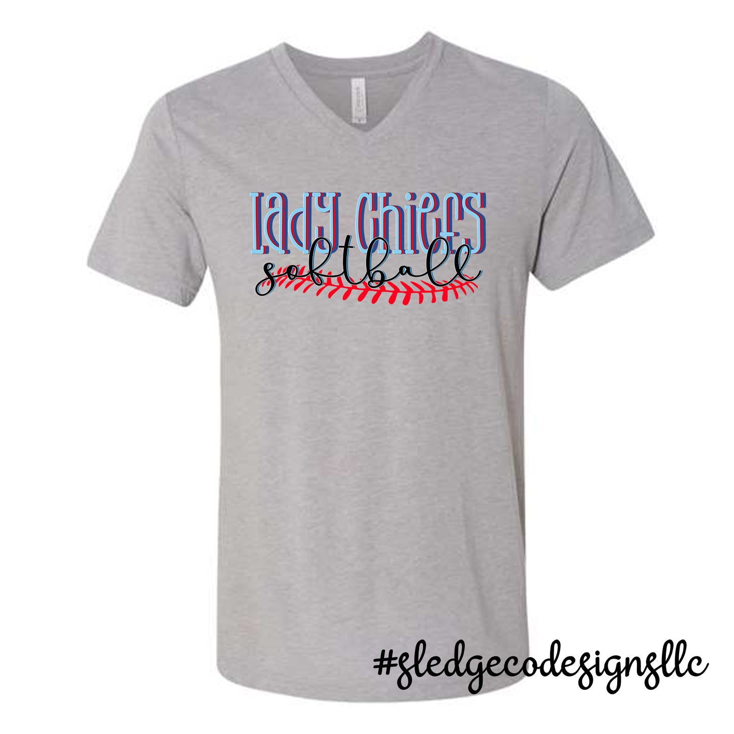 MAGNOLIA HEIGHTS LADY CHIEFS SOFTBALL DUO | VNECK CUSTOM UNISEX TSHIRT