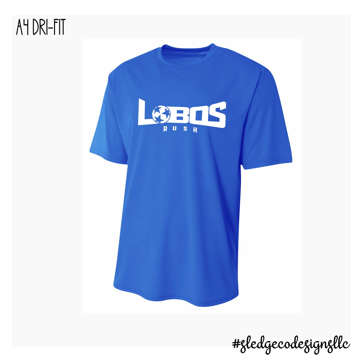 LOBOS SOCCER | ROYAL | WARM-UP PRACTICE | A4 DRI-FIT TSHIRT