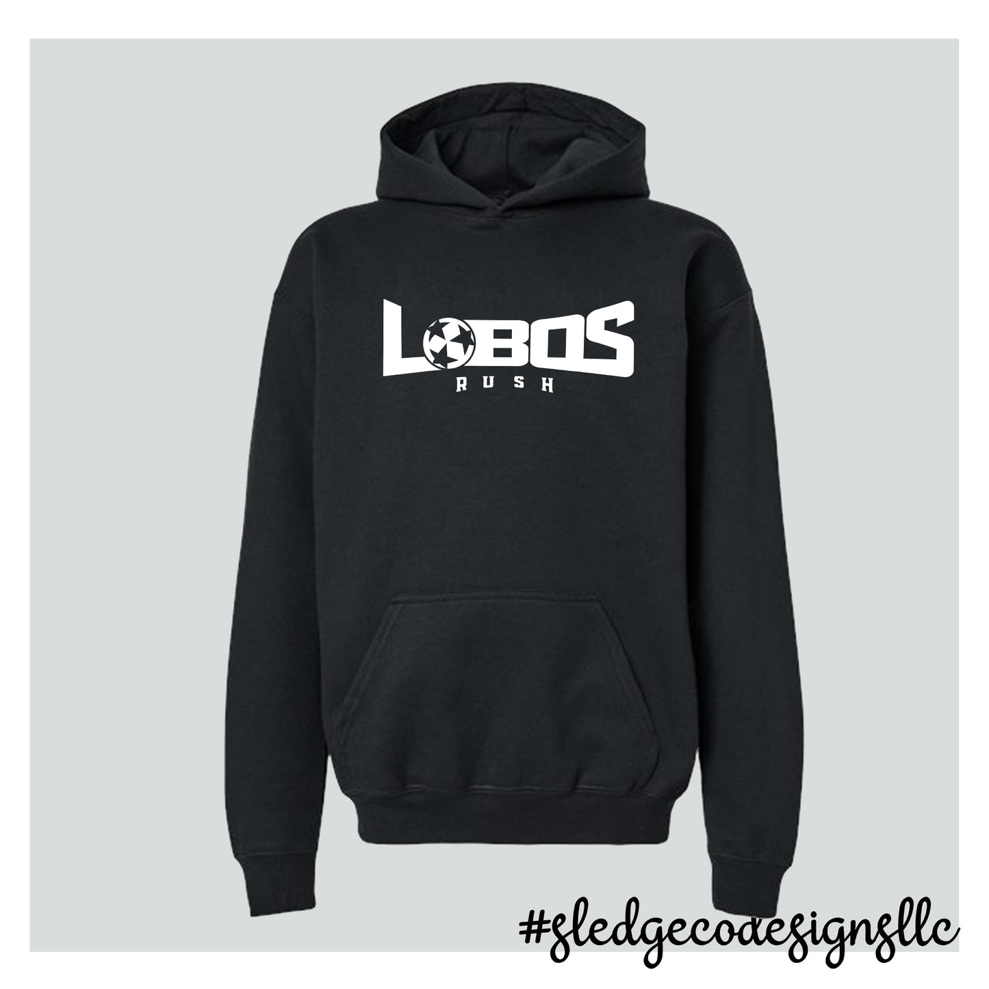 LOBOS SOCCER  | BLACK | CUSTOM UNISEX HOODIE | MADE TO ORDER