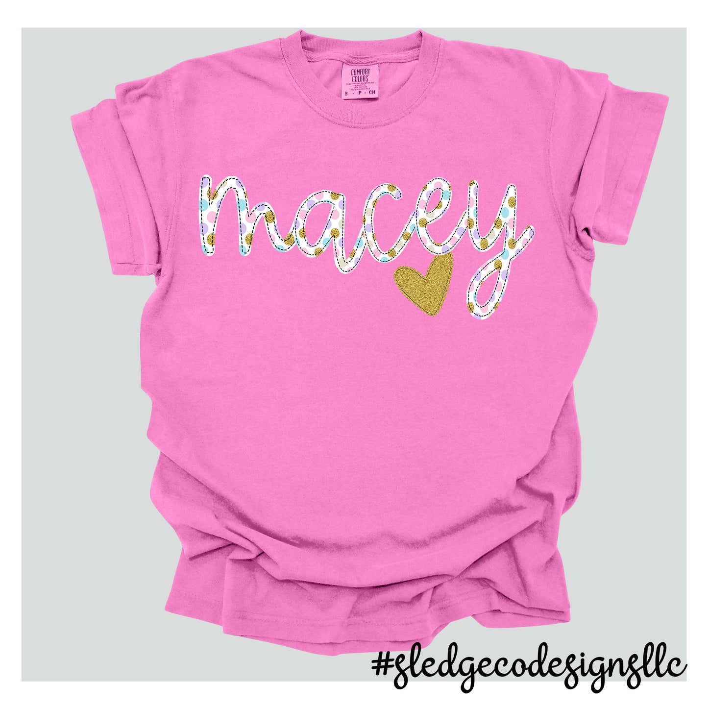 Personalized Name Shirts for MOM AND ME  | GIRL DOODLE POLKA DOT NAME TEE | CUSTOM TSHIRT
