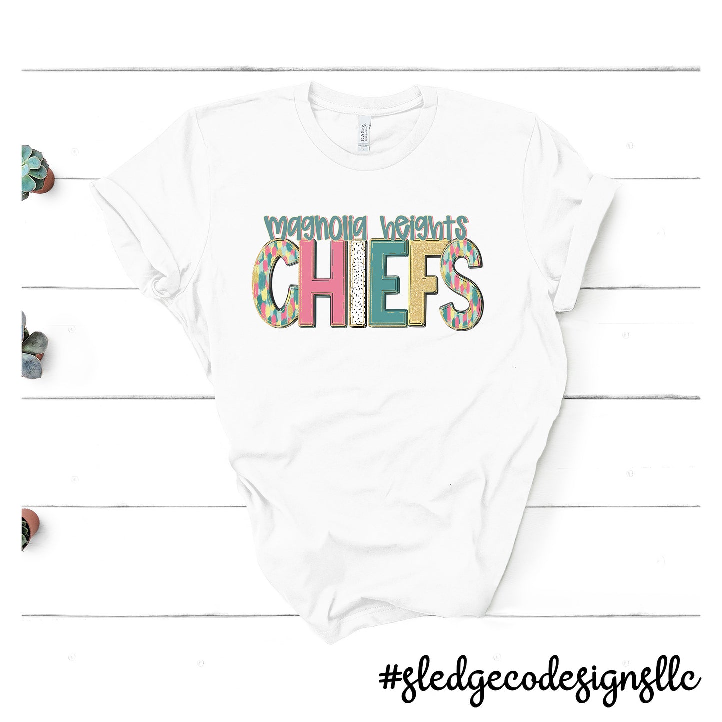 MAGNOLIA HEIGHTS CHIEFS | HAND DRAWN SPRING DOODLE | Custom Unisex Tshirt