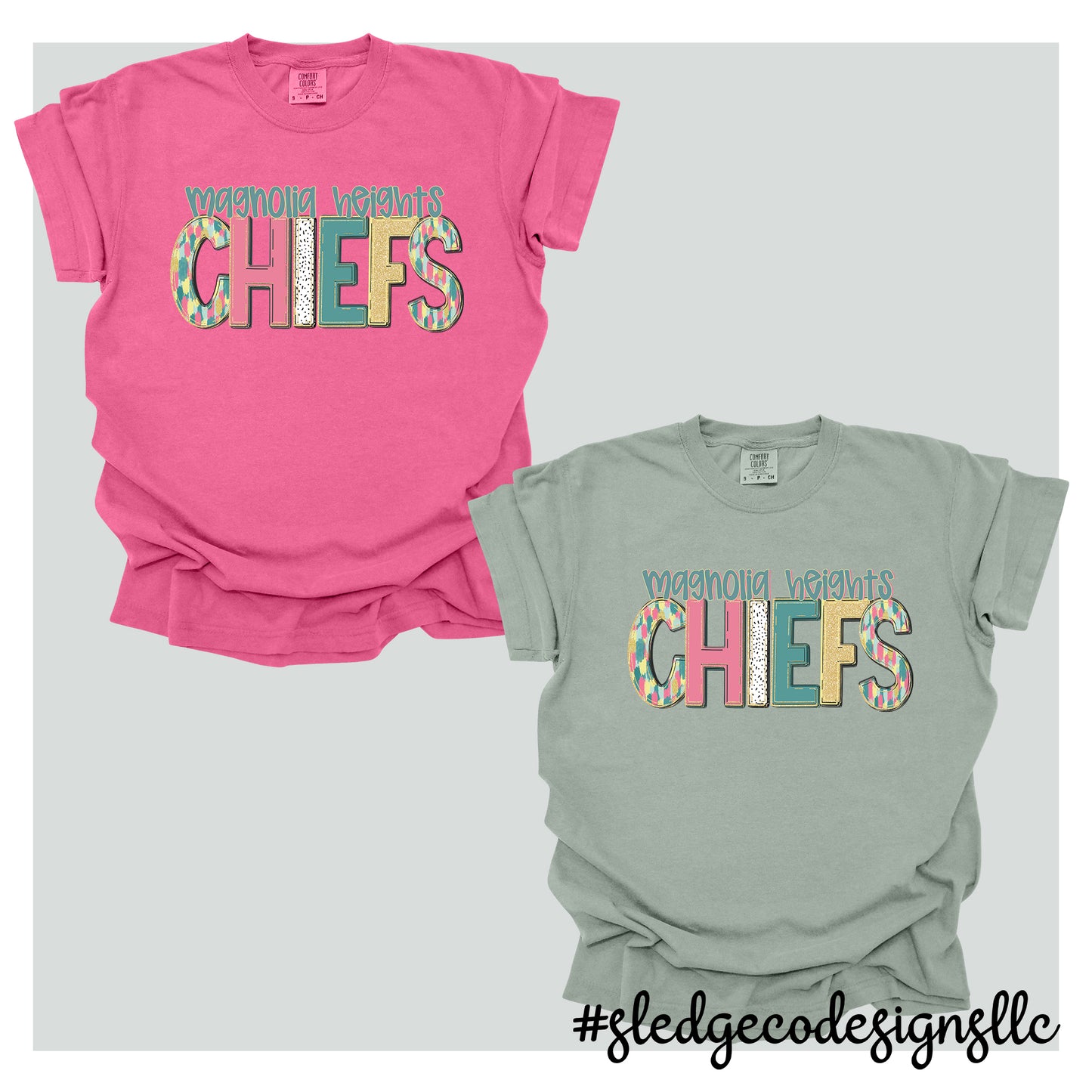 MAGNOLIA HEIGHTS CHIEFS | HAND DRAWN SPRING DOODLE | Custom Unisex Tshirt