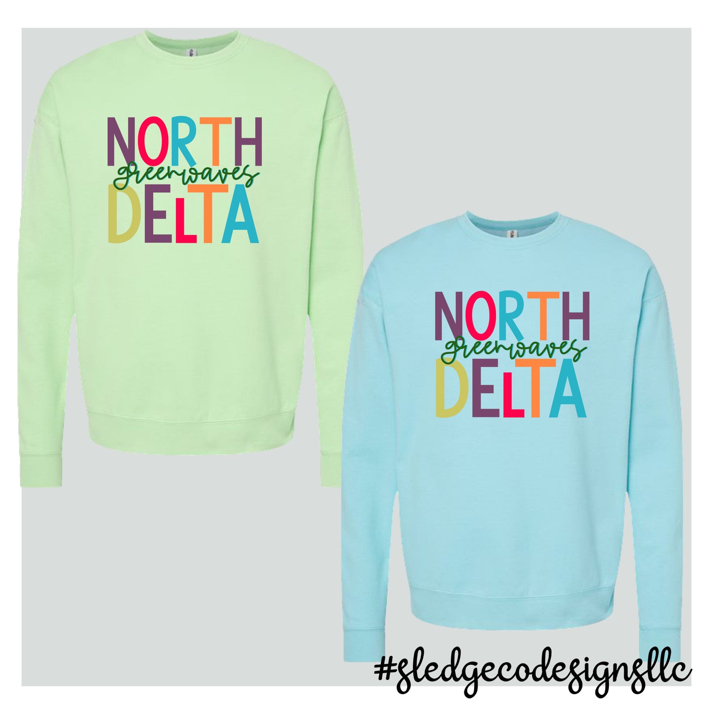 NORTH DELTA WAVES | DOUBLE STACK | UNISEX CUSTOM SWEATSHIRT