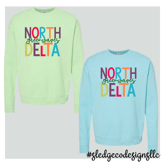 NORTH DELTA WAVES | DOUBLE STACK  | UNISEX CUSTOM SWEATSHIRT