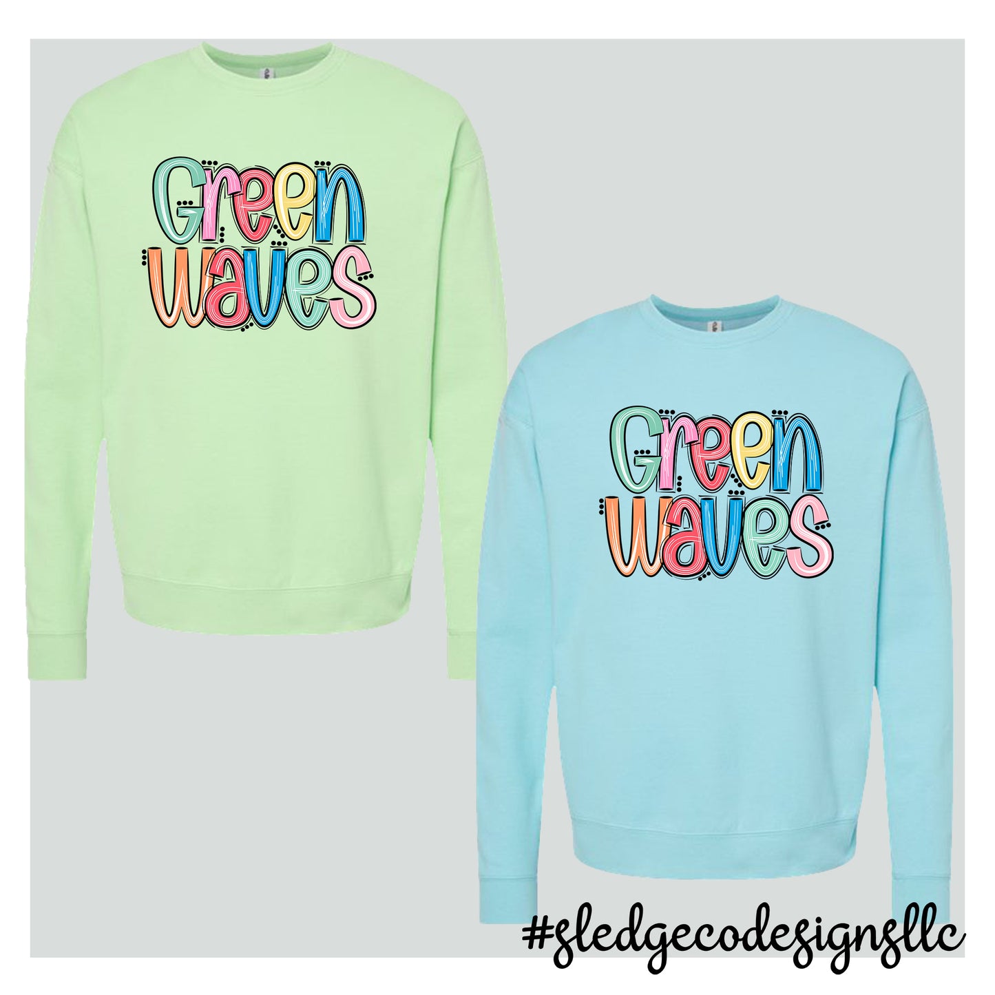 NORTH DELTA WAVES | STRATCH DOODLE | UNISEX CUSTOM SWEATSHIRT