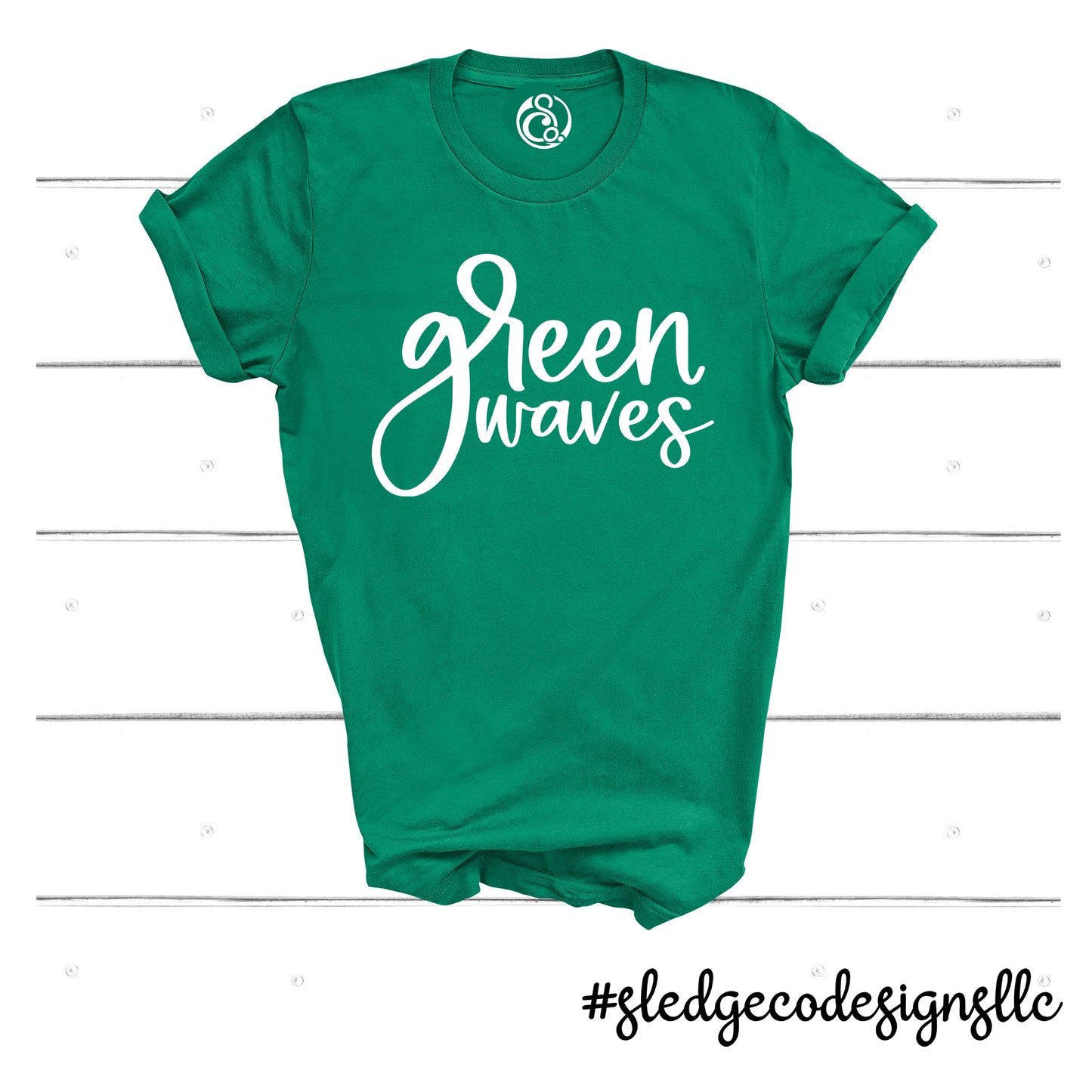 North Delta Green Wave |  GREEN - SCRIPT | Custom Unisex Tshirt