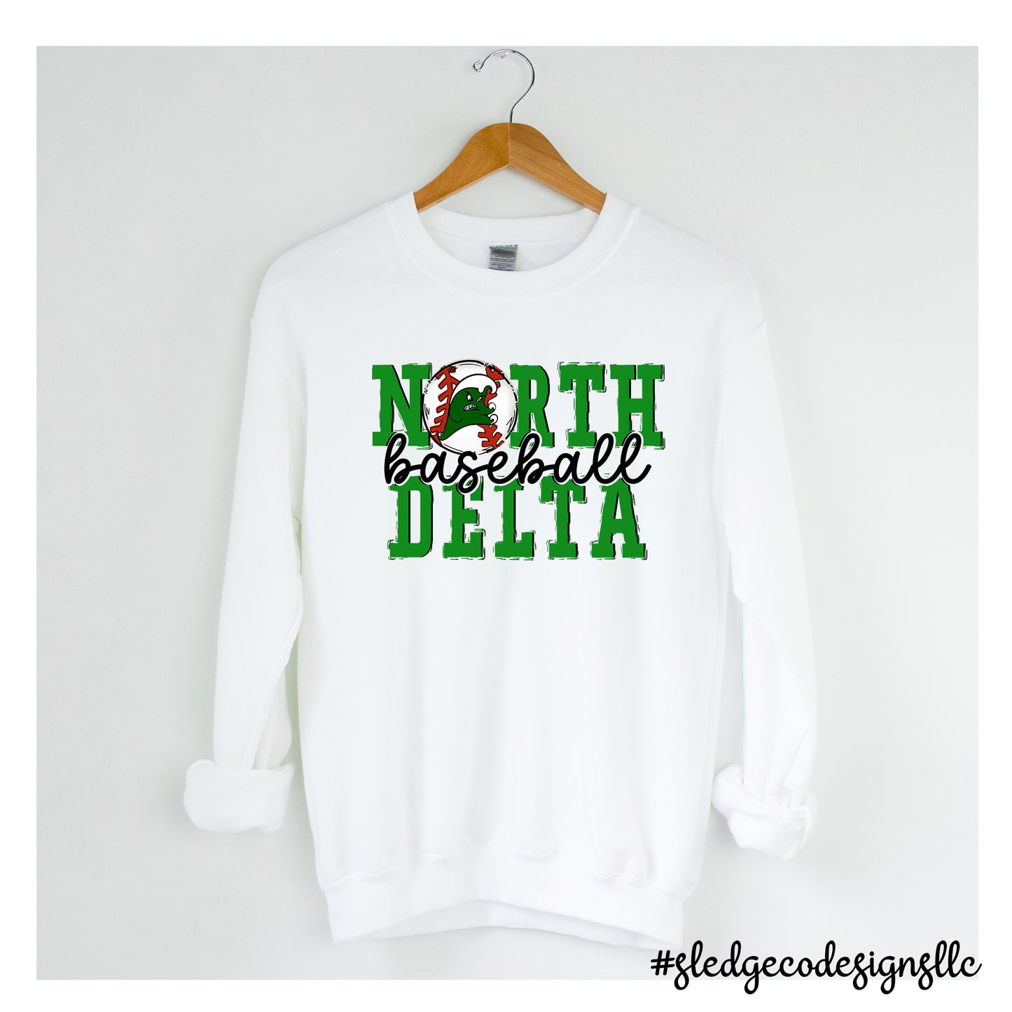 NORTH DELTA BASEBALL |  UNISEX HANDDRAWN SWEATSHIRTS