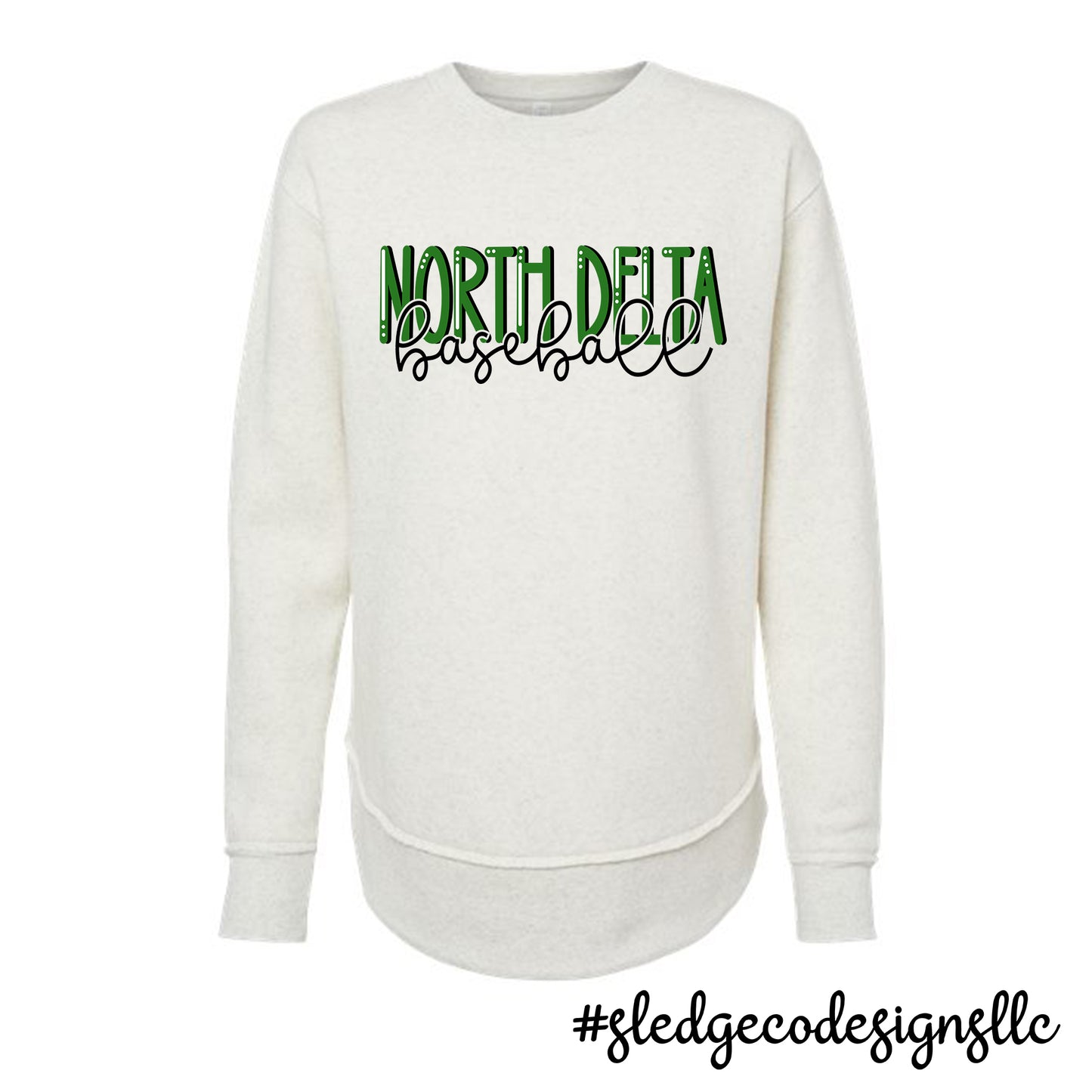 NORTH DELTA | ND BASEBALL | Women's Weekend Fleece Crewneck Sweatshirt