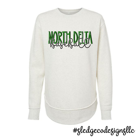 NORTH DELTA | ND BASEBALL  | Women's Weekend Fleece Crewneck Sweatshirt