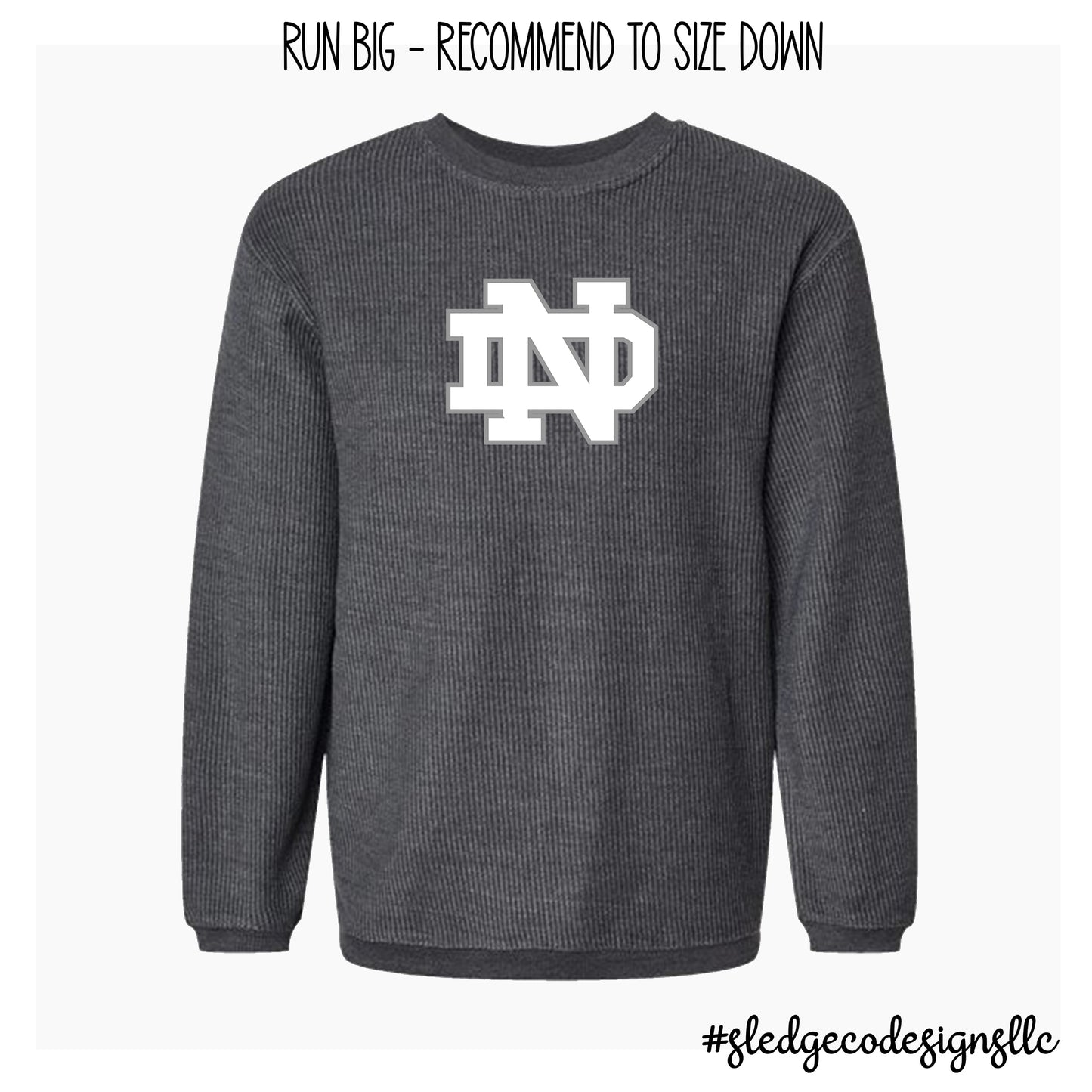 NORTH DELTA | CORDED CREWNECK - BLACK AND WHITE