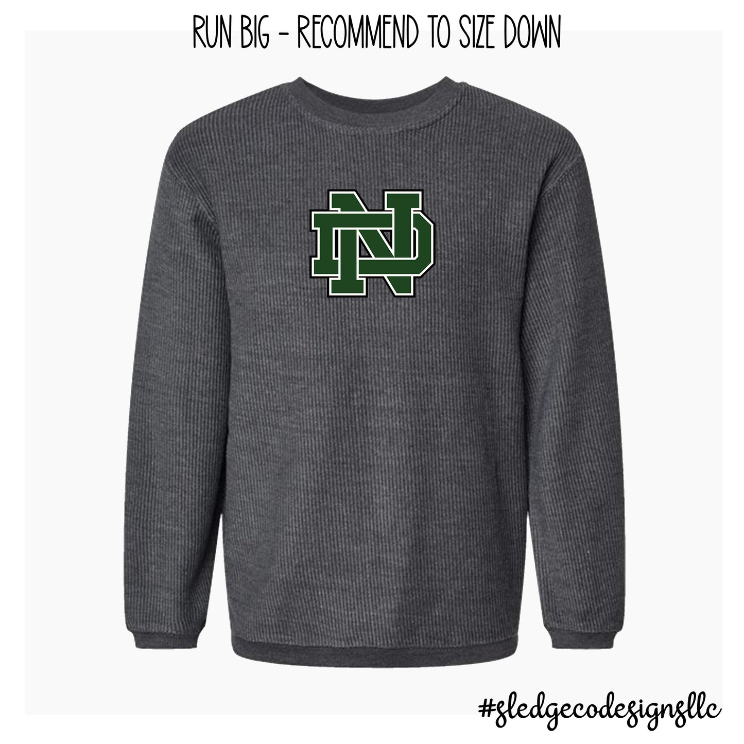 NORTH DELTA | CORDED CREWNECK - BLACK