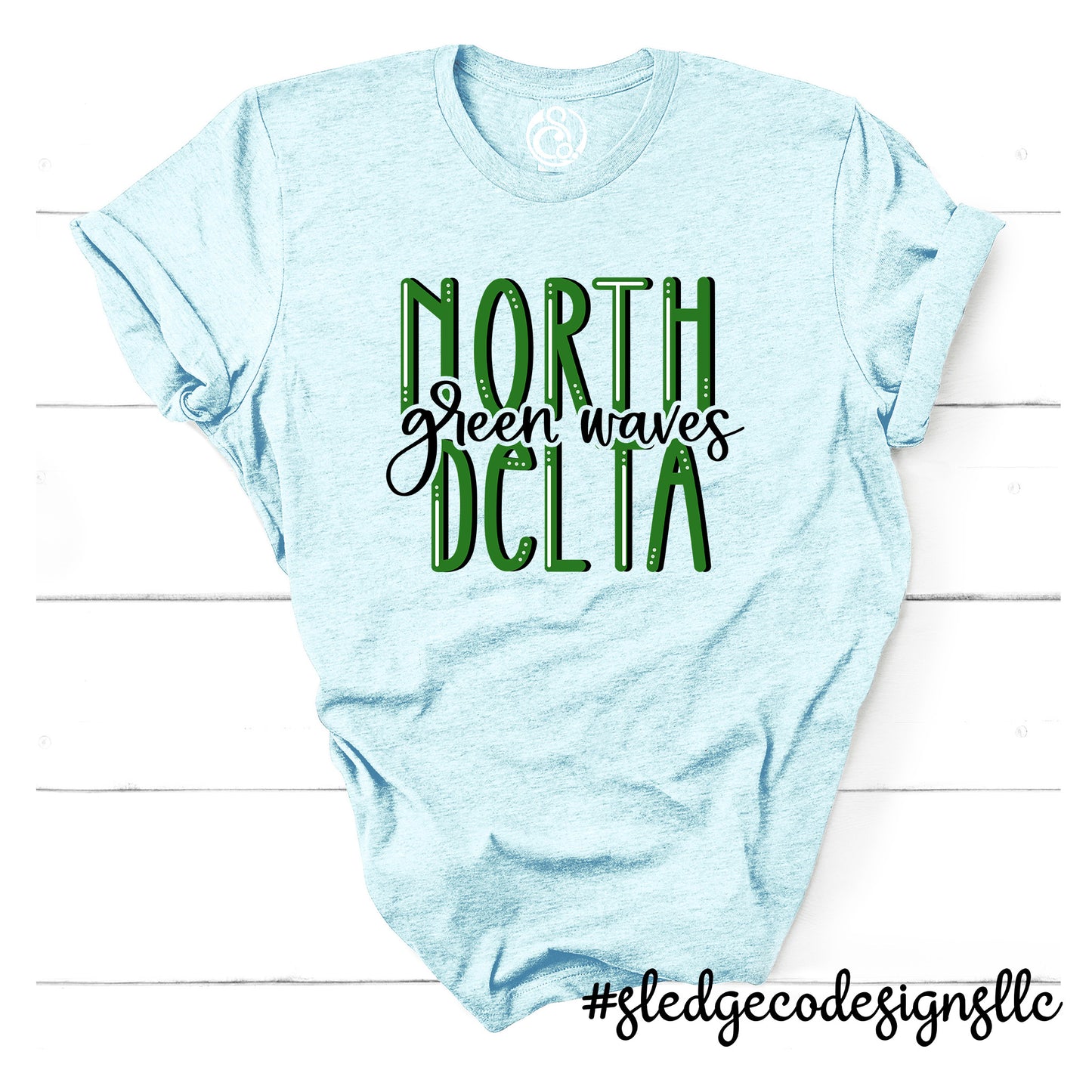 NORTH DELTA GREEN WAVES | Custom Unisex Tshirt