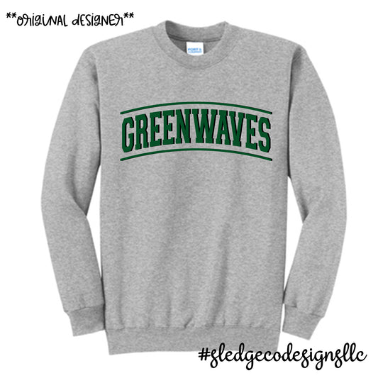 NORTH DELTA | COLLEGED GREEN WAVES | UNISEX SWEATSHIRT
