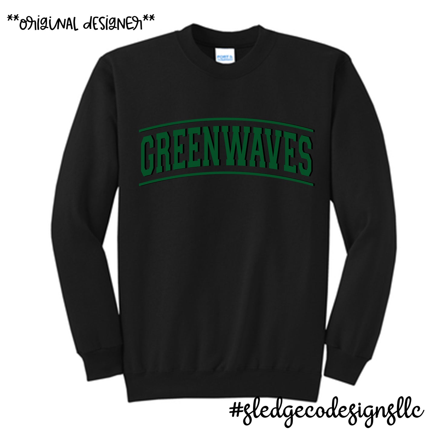 NORTH DELTA | COLLEGED GREEN WAVES | UNISEX SWEATSHIRT