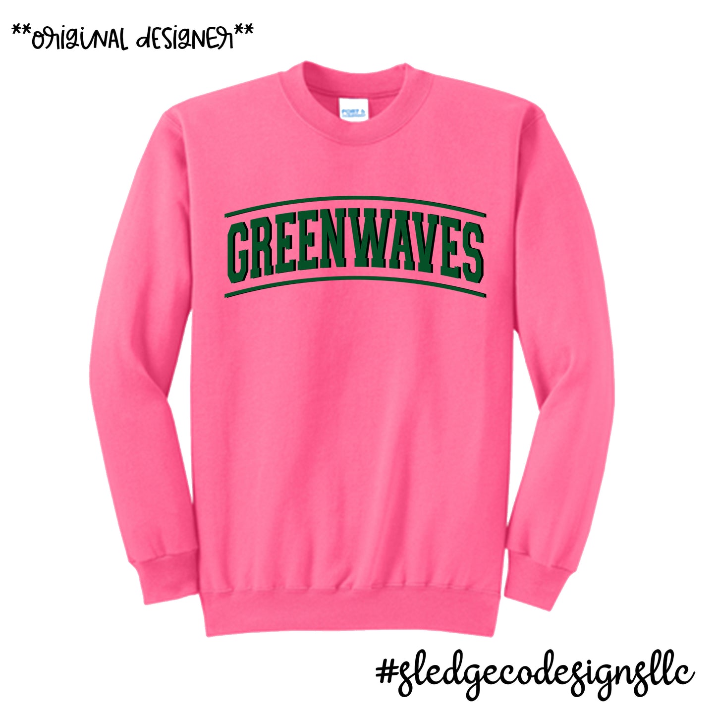 NORTH DELTA | COLLEGED GREEN WAVES | UNISEX SWEATSHIRT
