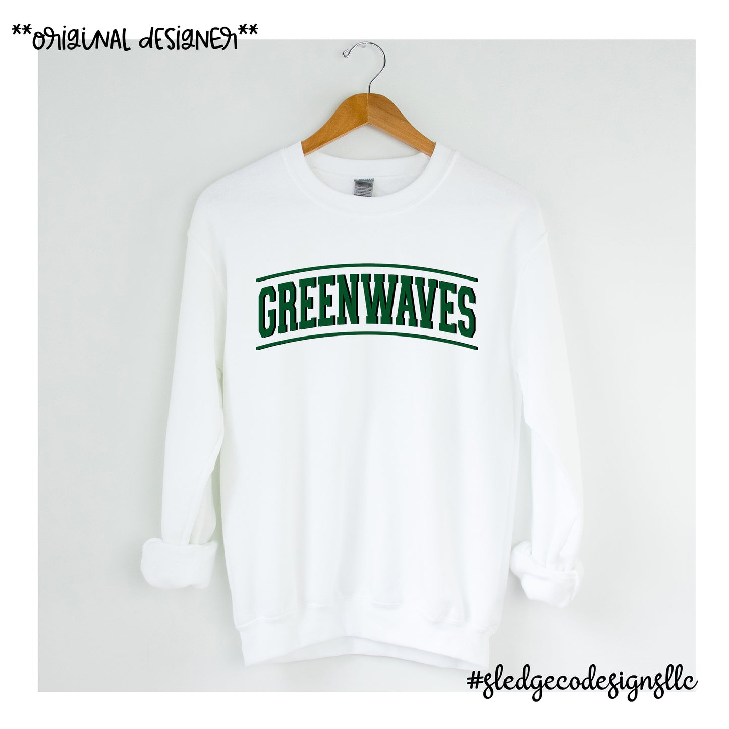 NORTH DELTA | COLLEGED GREEN WAVES | UNISEX SWEATSHIRT