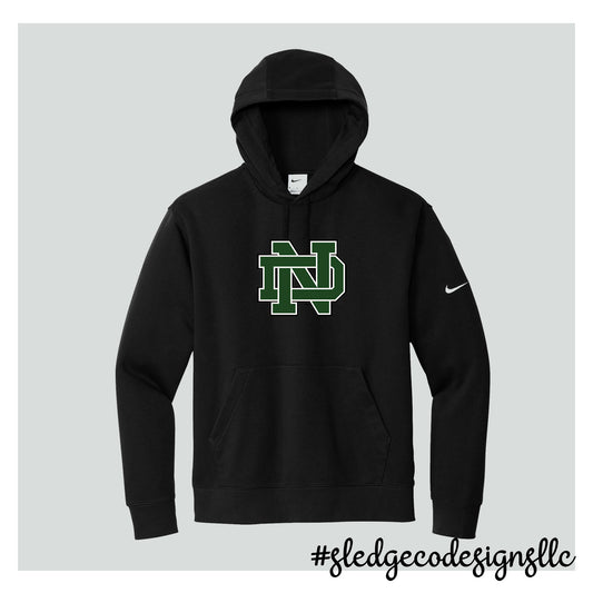 NORTH DELTA | Nike Club Fleece Sleeve Swoosh Pullover Hoodie | BLACK