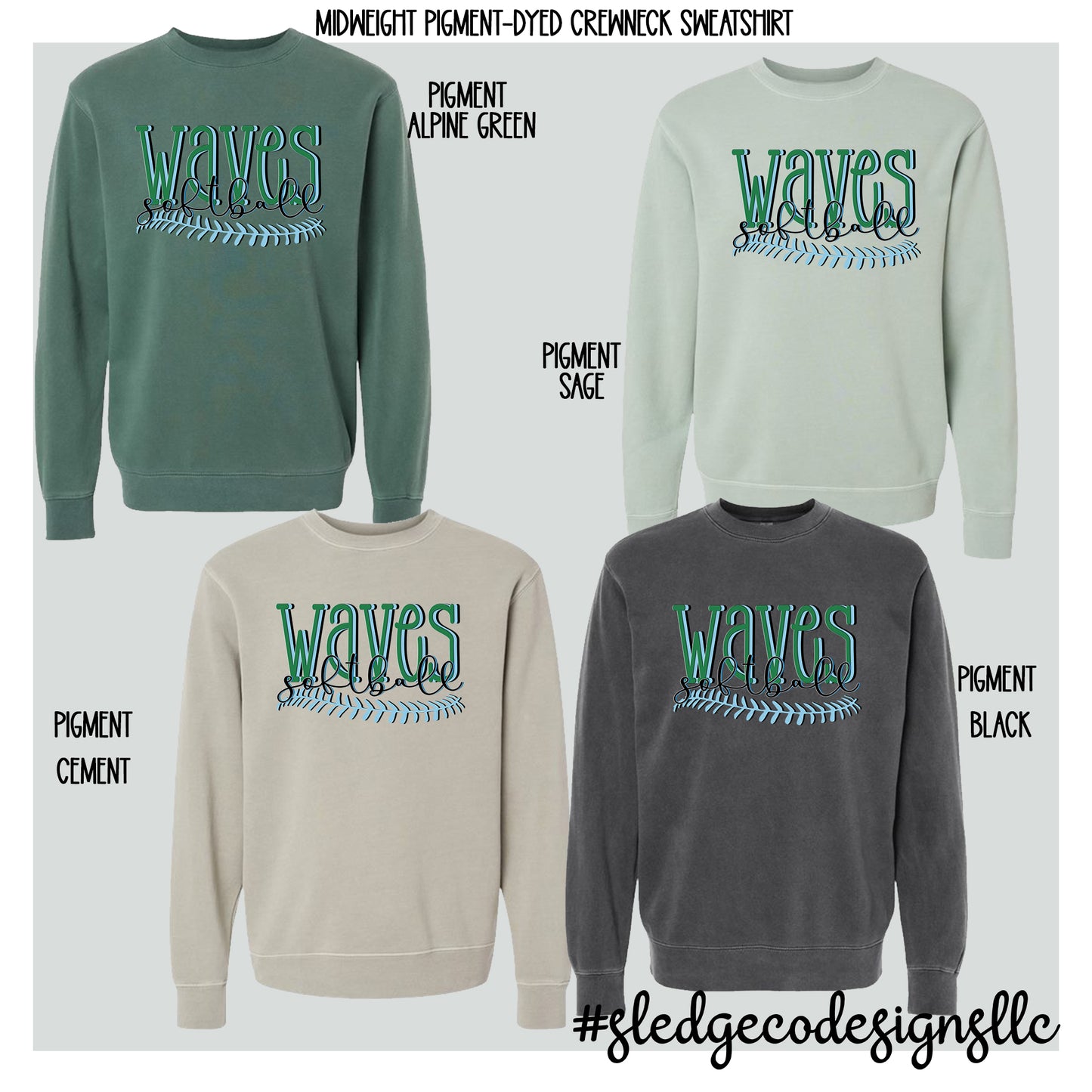 NORTH DELTA WAVES SOFTBALL | UNISEX CUSTOM SWEATSHIRT