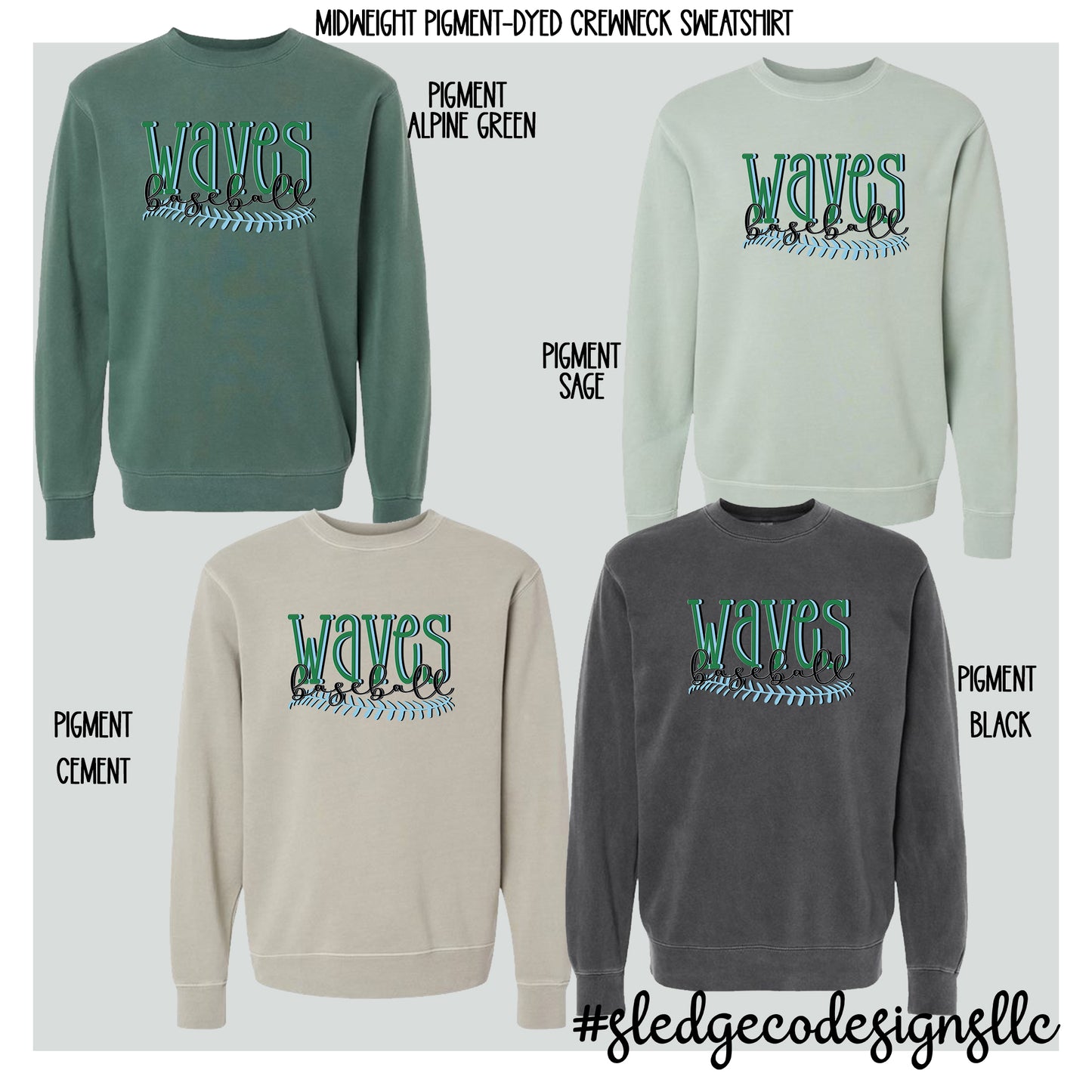 NORTH DELTA WAVES BASEBALL | UNISEX CUSTOM SWEATSHIRT