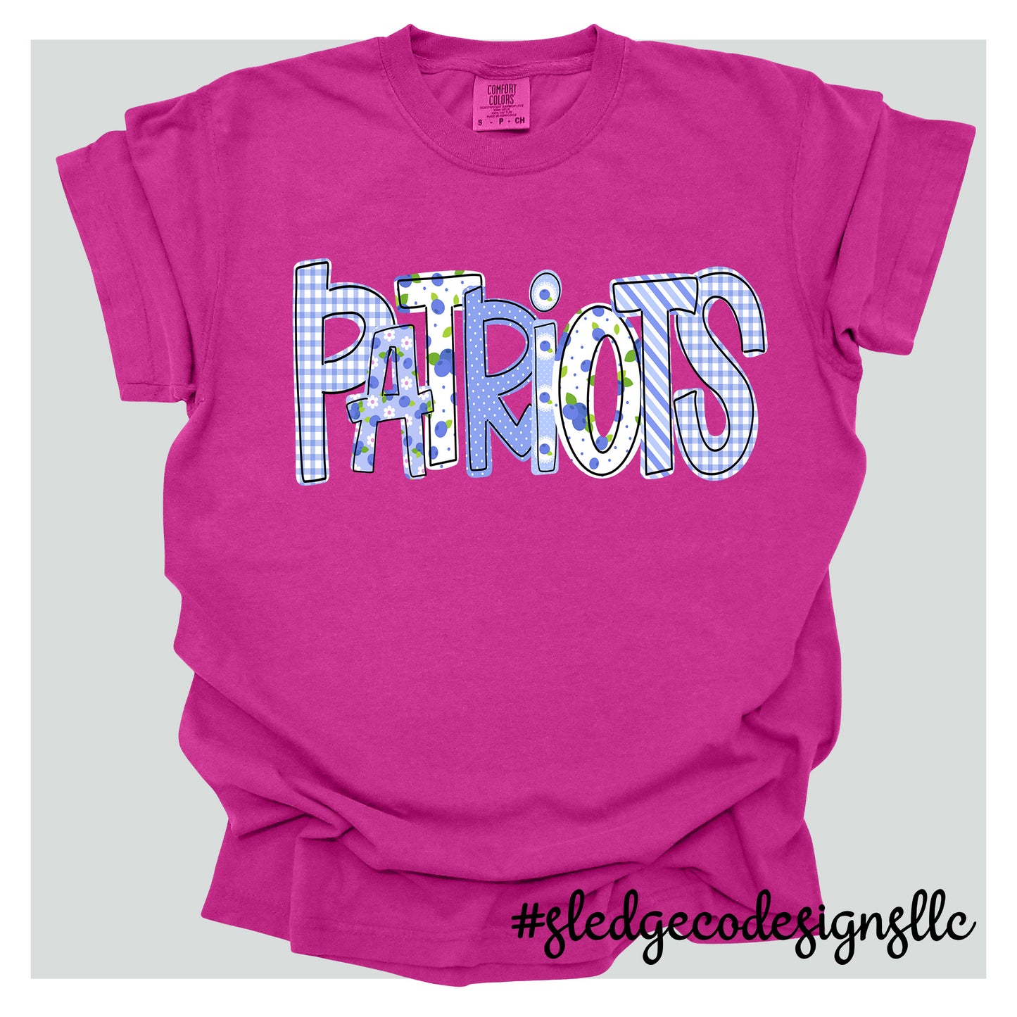 Patriots | BLUEBERRY DOODLE LETTERS | UNISEX Custom Tshirt