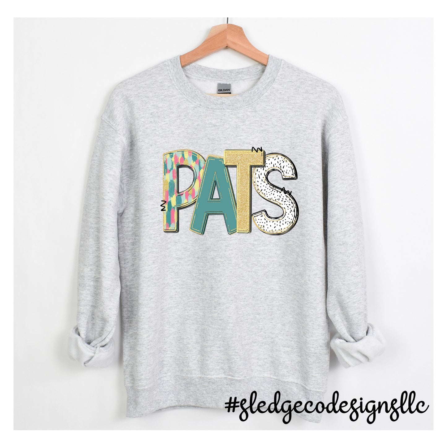 PATRIOTS | PATS | HAND DRAWN SPRING DOODLE | CUSTOM UNISEX SWEATSHIRT
