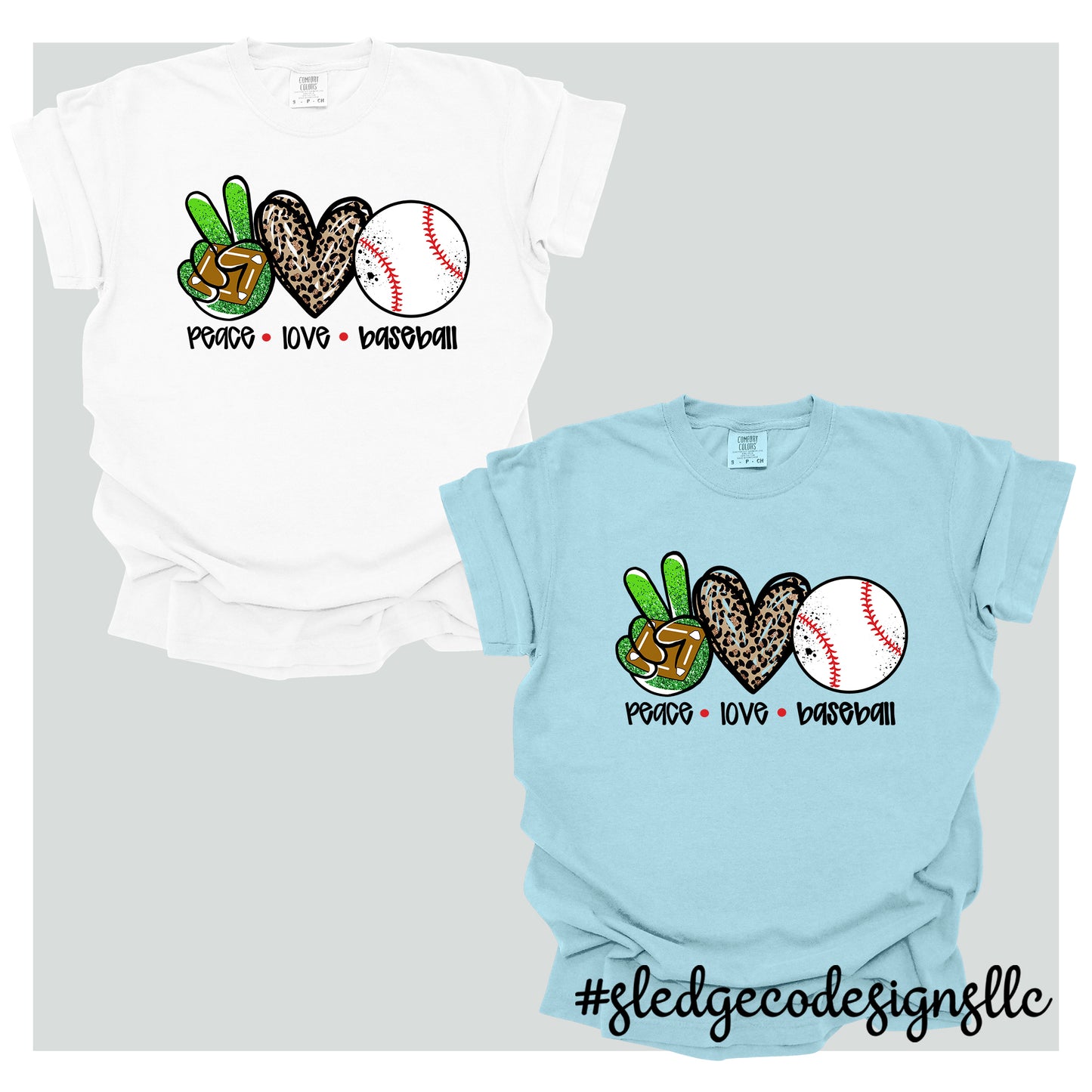 PEACE LOVE BASEBALL | CUSTOM UNISEX TSHIRT