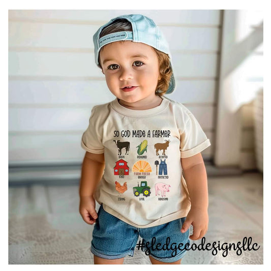 SO GOD MADE A FARMER | WESTERN CUTE SOUTHERN | ADULT - YOUTH - TODDLER - INFANT Custom TSHIRT