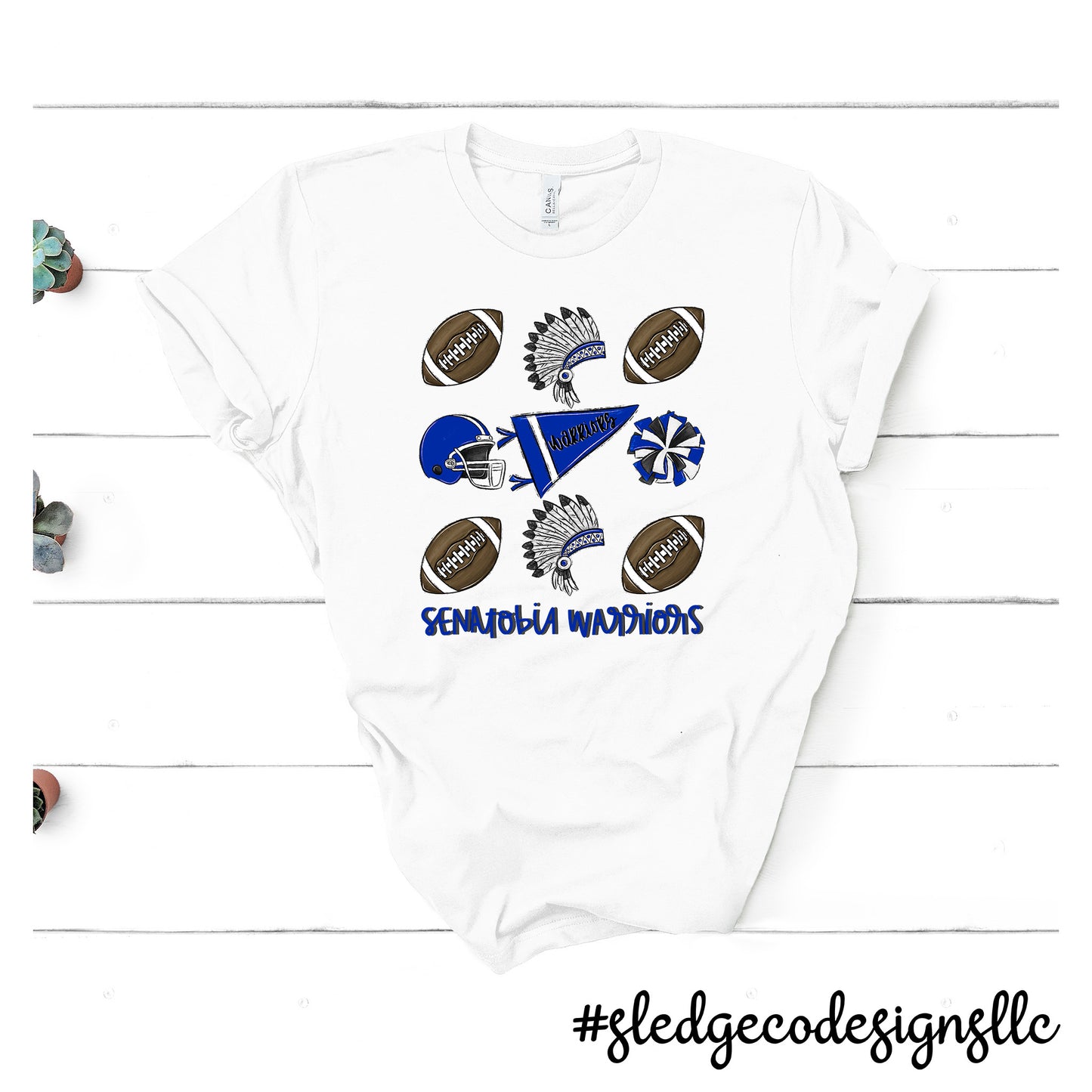 SENATOBIA WARRIORS FOOTBALL POMS & CHEER  |  Custom Unisex Tshirt