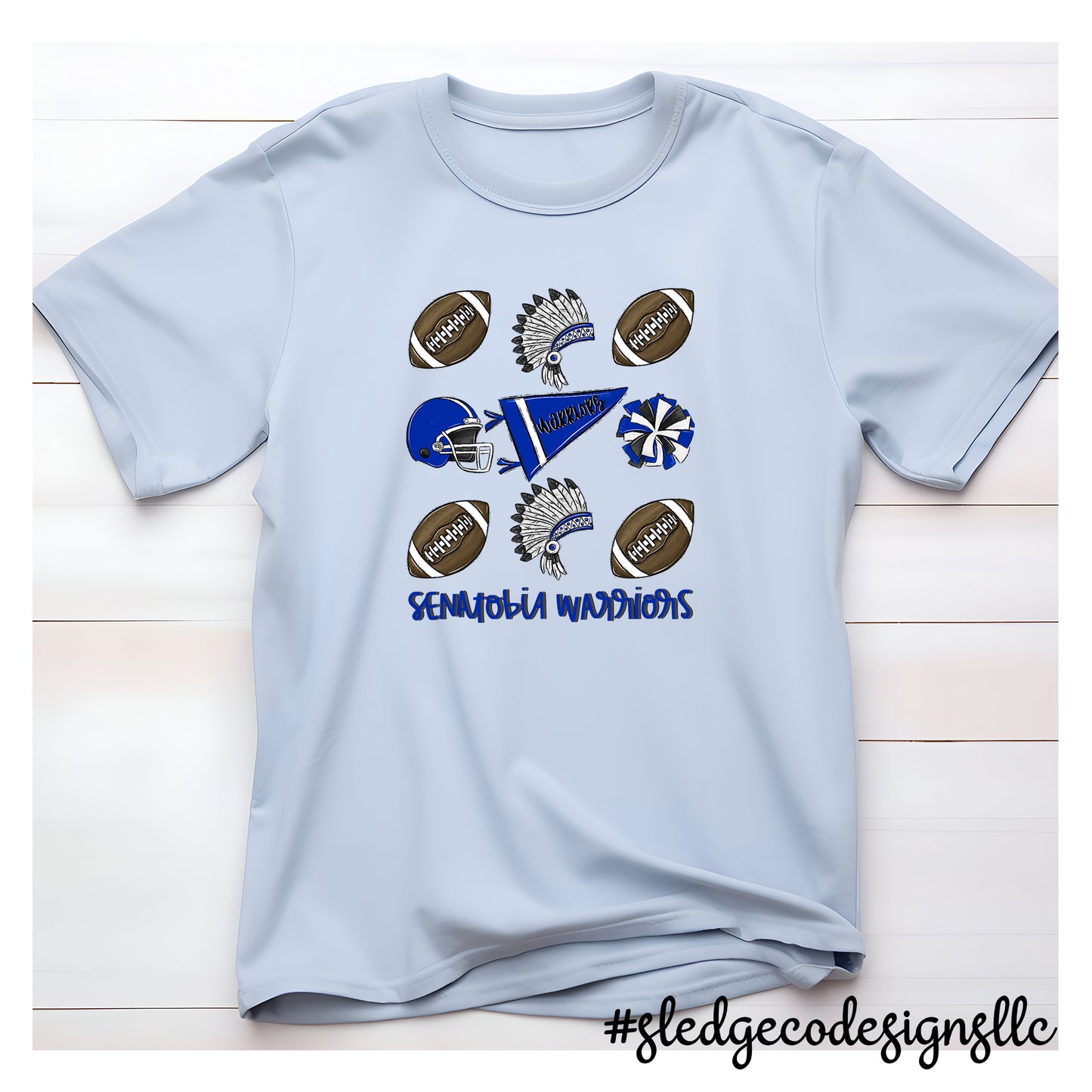 SENATOBIA WARRIORS FOOTBALL POMS & CHEER  |  Custom Unisex Tshirt
