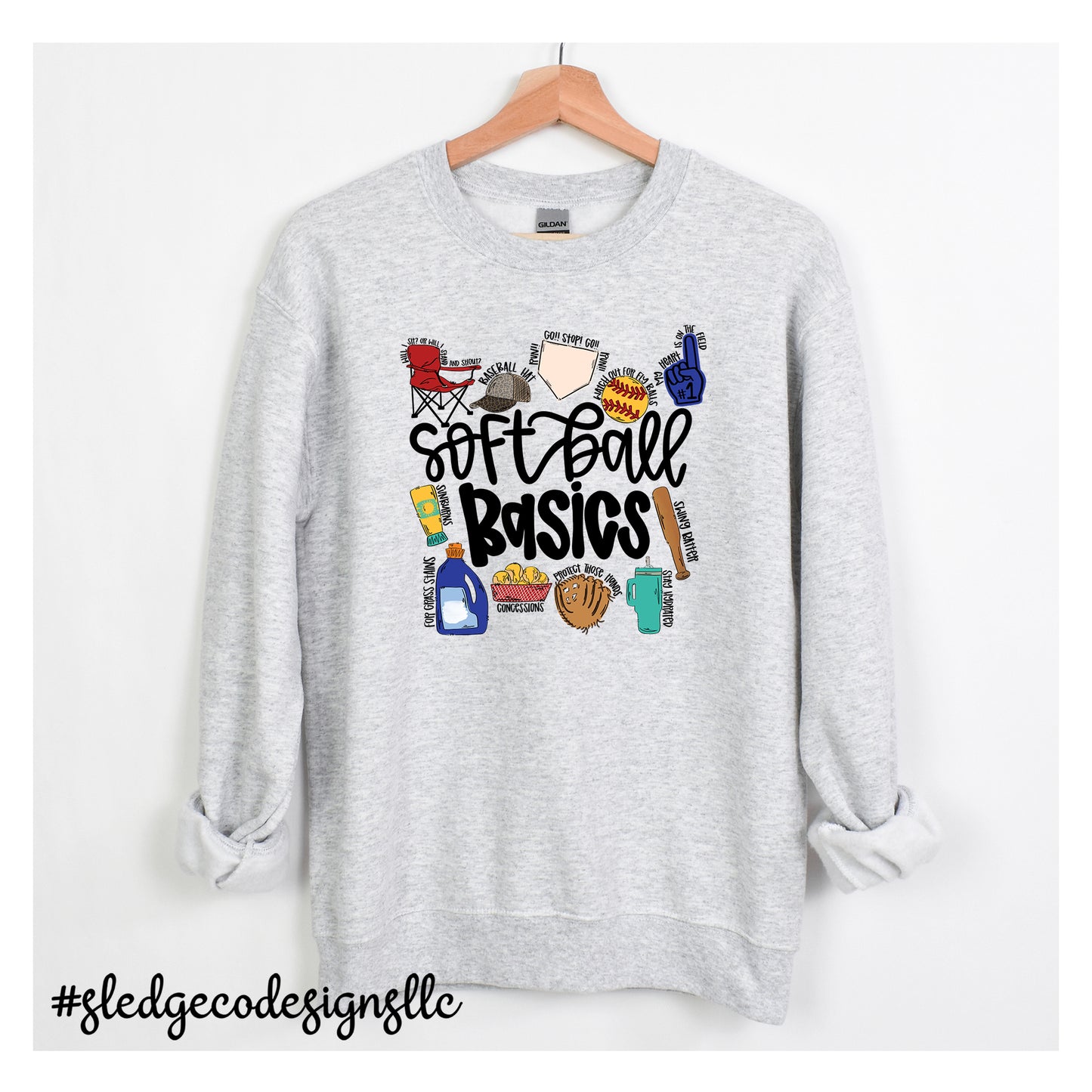 SOFTBALL BASICS | Custom Unisex SWEATSHIRT