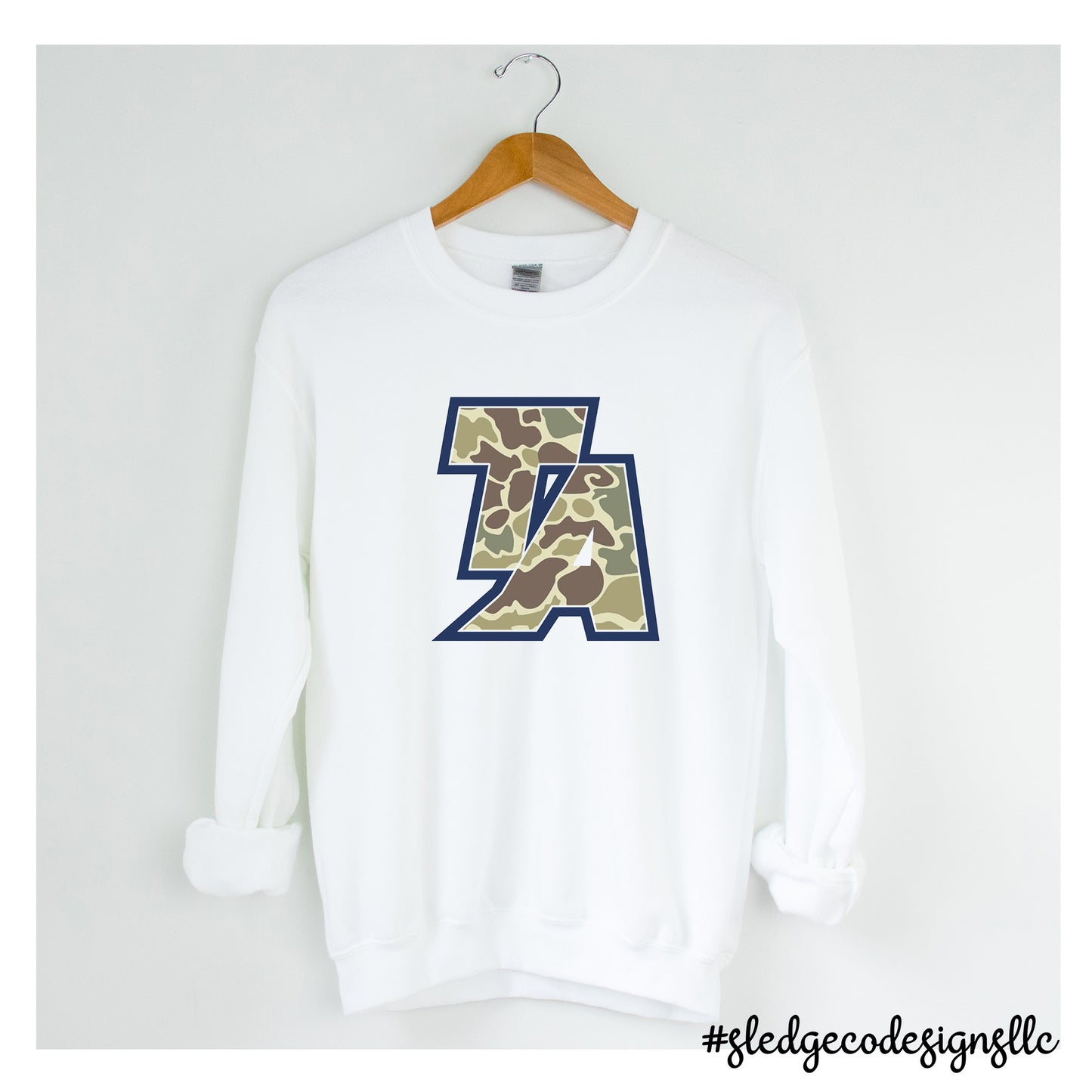TUNICA ACADEMY | TA | DUCK CAMO | WHITE & GREY | CUSTOM UNISEX SWEATSHIRT