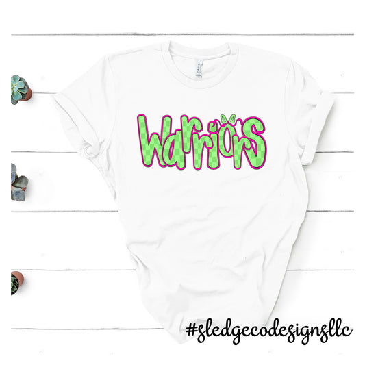 Senatobia Warriors | GREEN & PINK CHECKERED | CUSTOM UNISEX TSHIRT