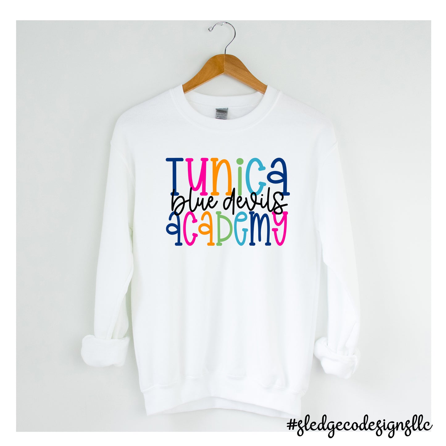 TUNICA ACADEMY BLUE DEVILS | COLORFUL | COMFORT COLORS LIGHT WEIGHT SWEATSHIRT