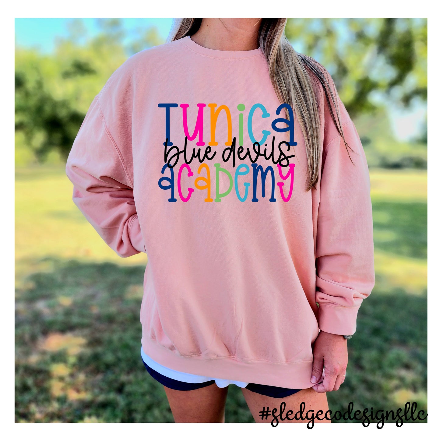 TUNICA ACADEMY BLUE DEVILS | COLORFUL | COMFORT COLORS LIGHT WEIGHT SWEATSHIRT