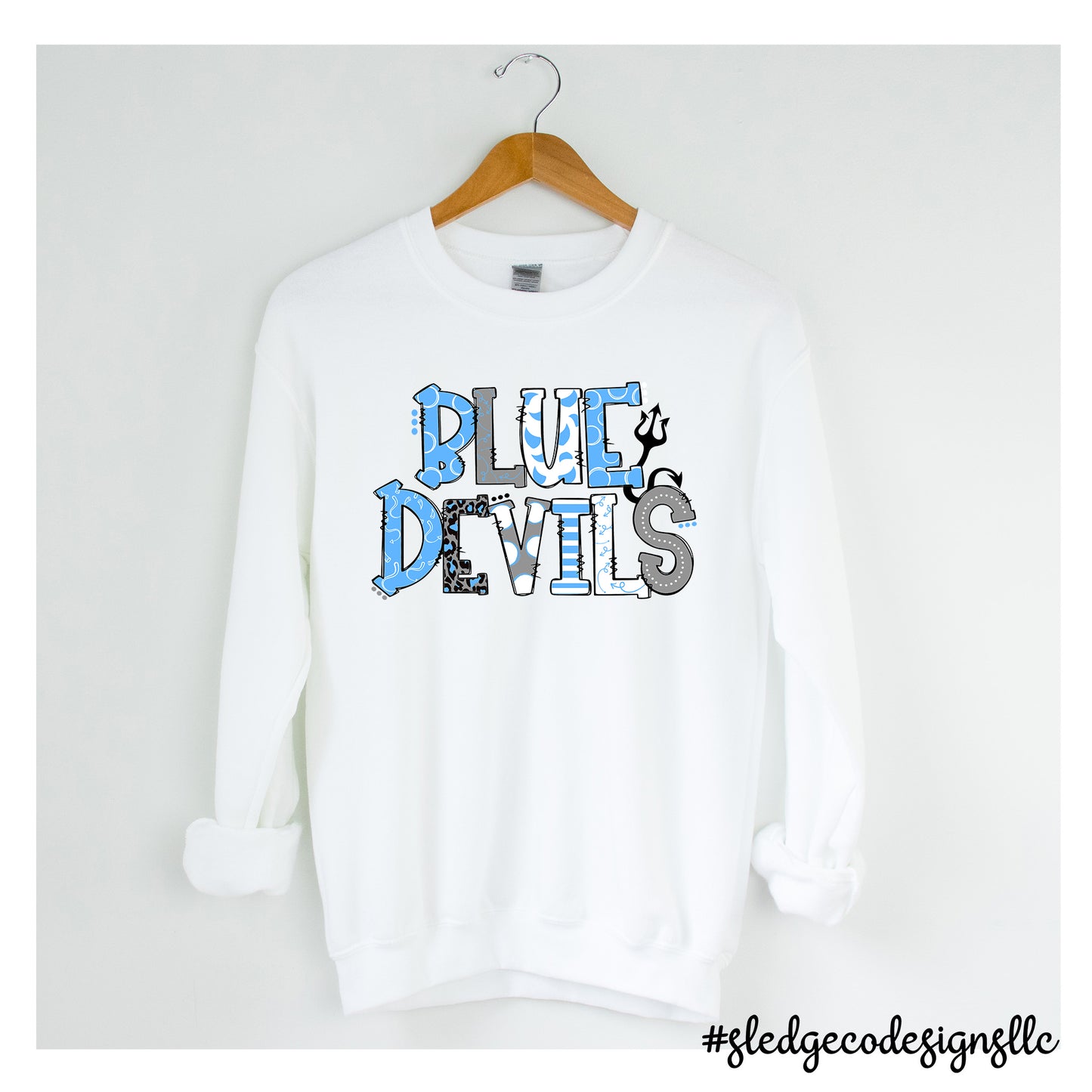 BLUE DEVILS DOODLE | HANDDRAWN DOODLE | SWEATSHIRT | UNISEX