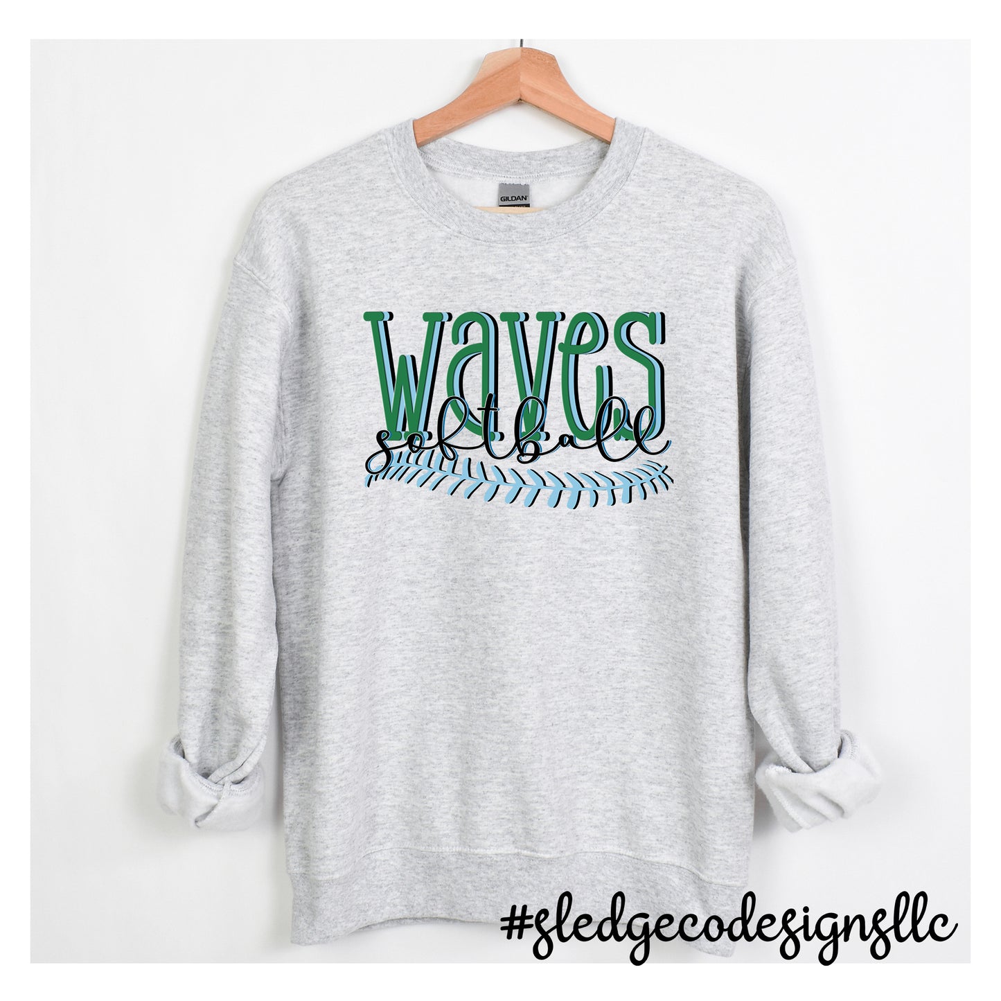 NORTH DELTA WAVES | SOFTBALL | UNISEX CUSTOM SWEATSHIRT