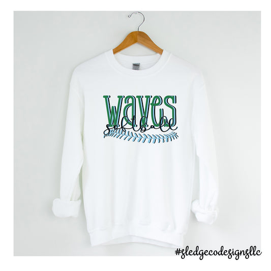 NORTH DELTA WAVES | SOFTBALL | UNISEX CUSTOM SWEATSHIRT