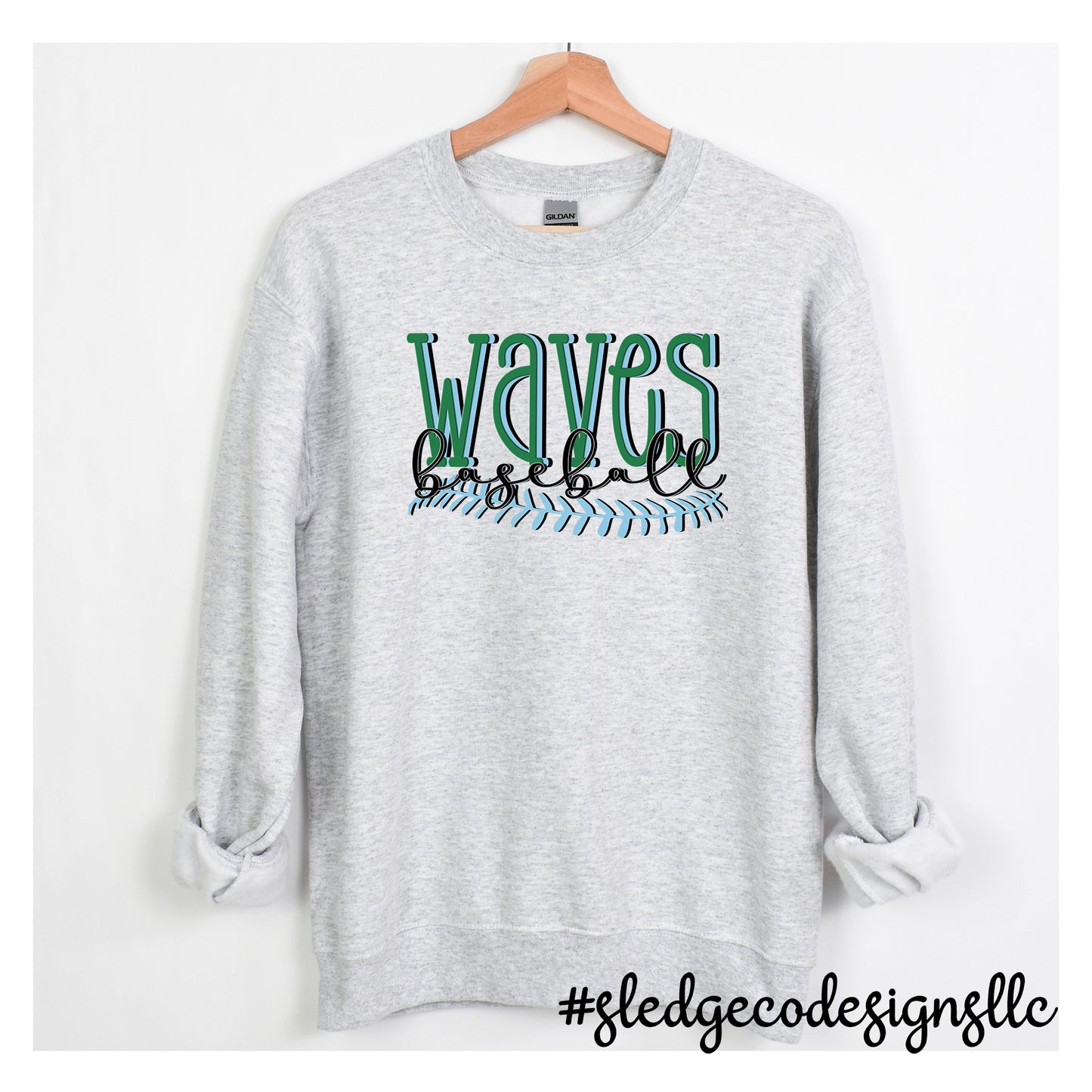NORTH DELTA WAVES | BASEBALL | UNISEX CUSTOM SWEATSHIRT