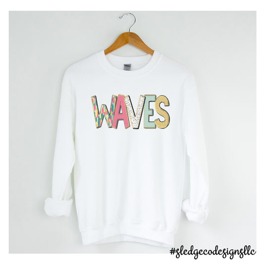 NORTH DELTA | WAVES SPRING DOODLE | CUSTOM UNISEX SWEATSHIRT