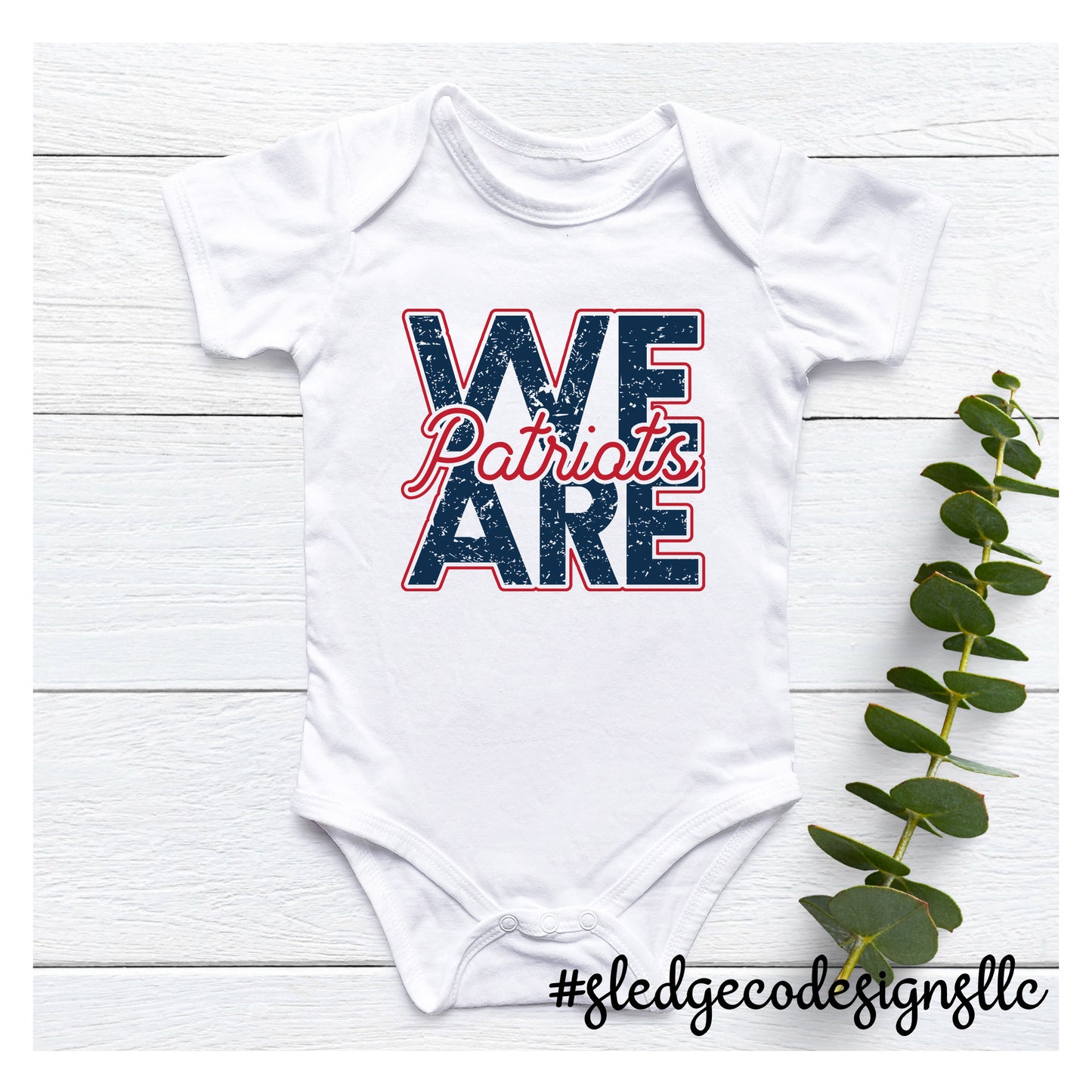 WE ARE PATRIOTS | SCHOOL SPIRIT | CUSTOM Infant Jersey Short Sleeve One Piece