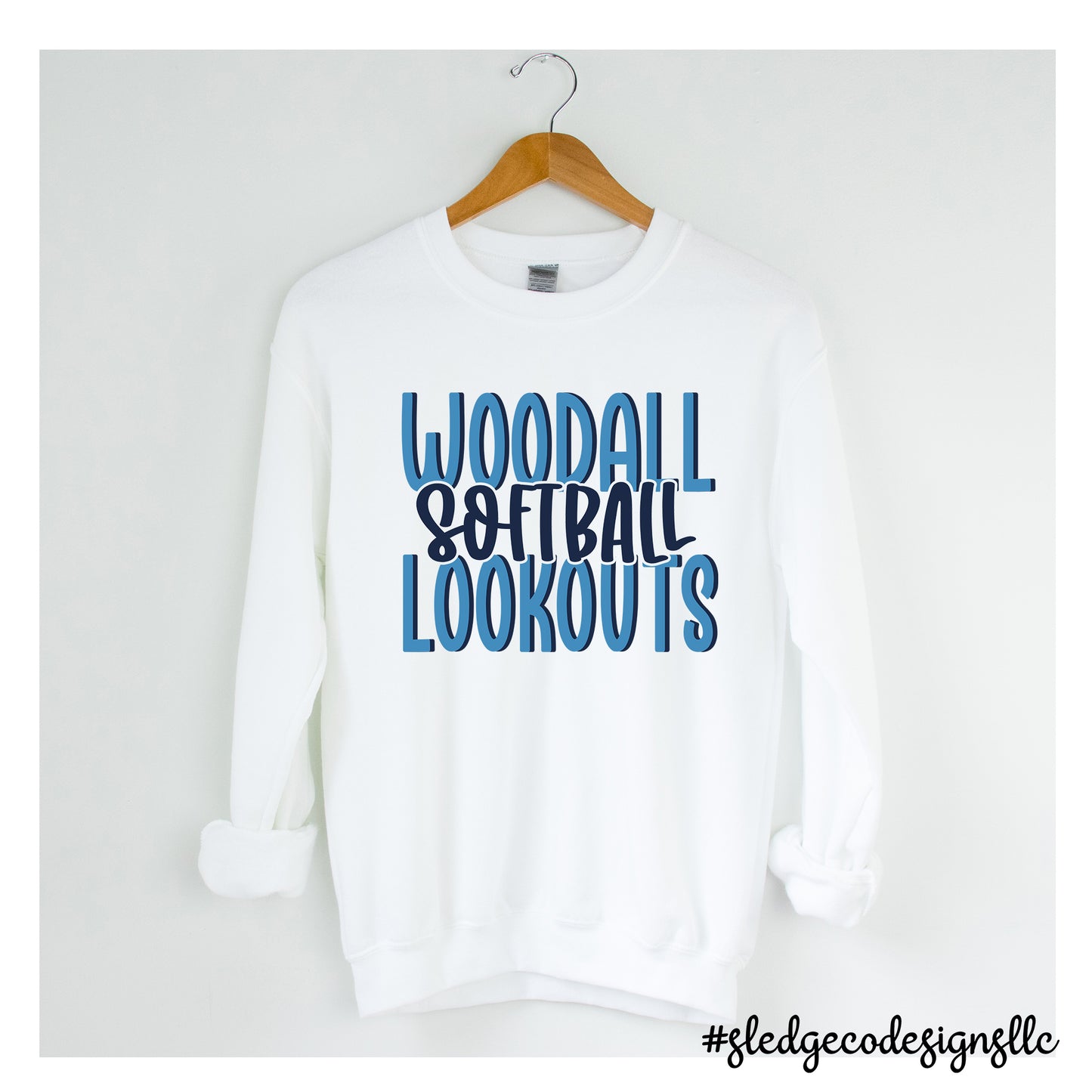 WOODALL LOOKOUTS SOFTBALL STACKED | Custom Unisex SWEATSHIRT