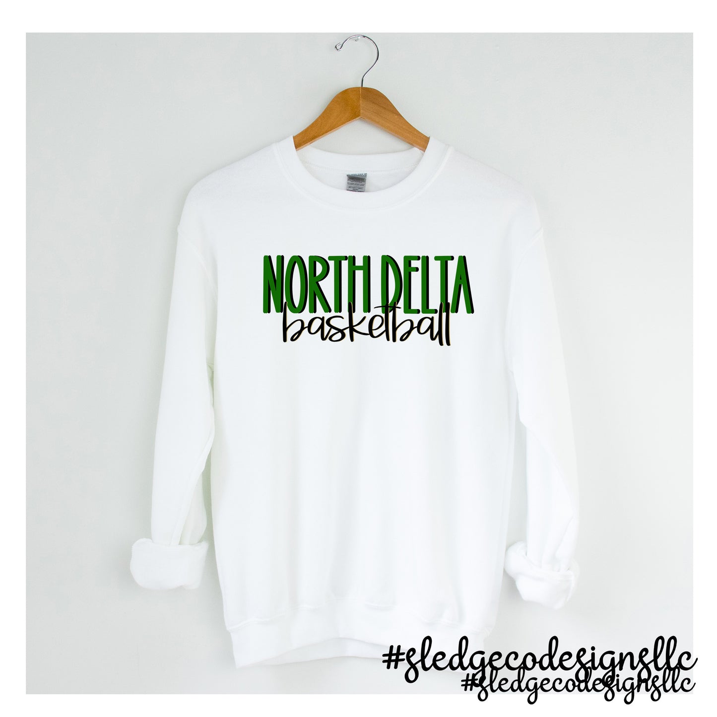 NORTH DELTA BASKETBALL | DUO | CUSTOM UNISEX HANDDRAWN SWEATSHIRTS