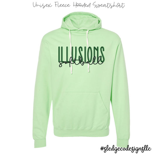 Illusions Softball DUO MINT GREEN | UNISEX FLEECE HOODIE